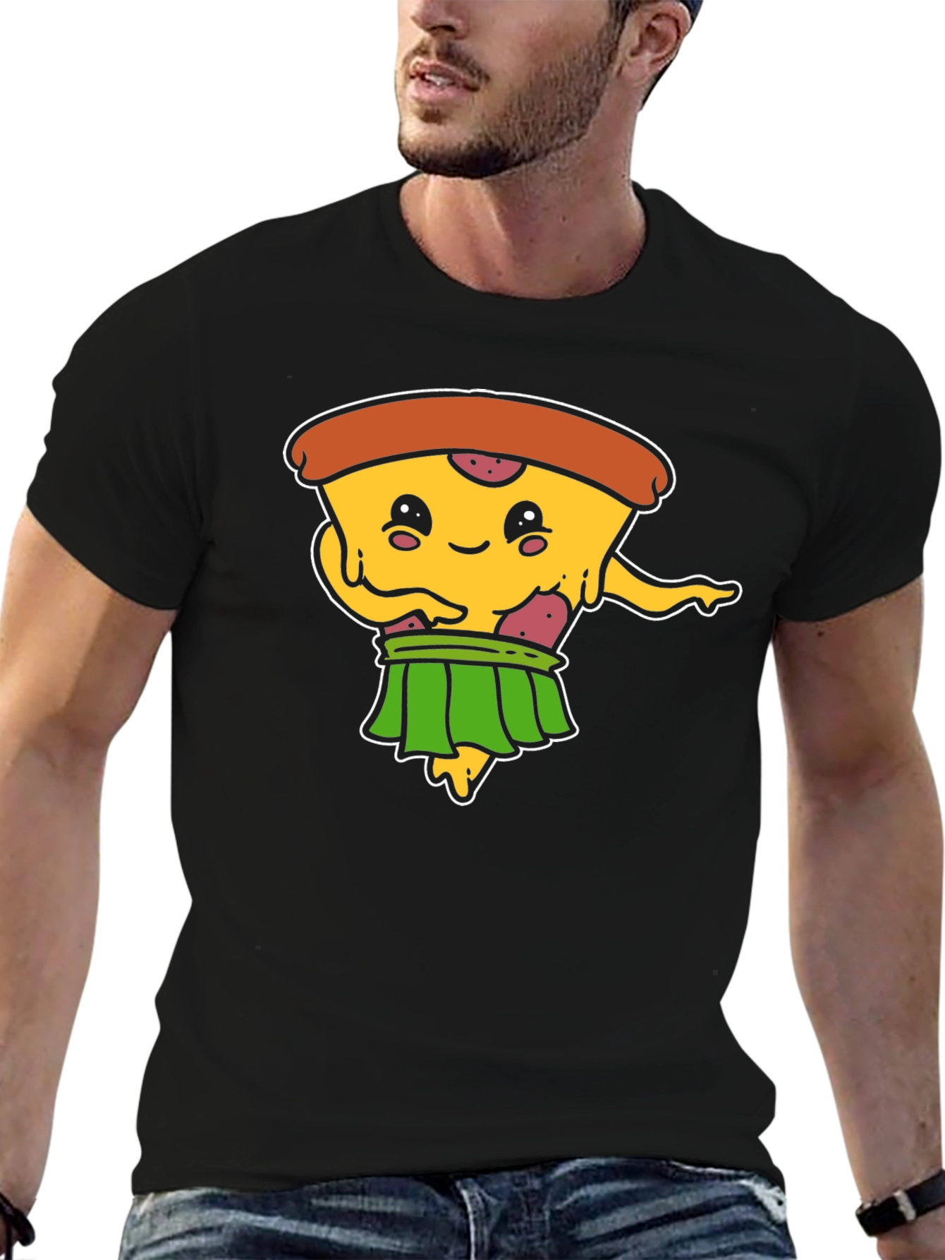 Pizza Hula Dancer Black T-Shirt