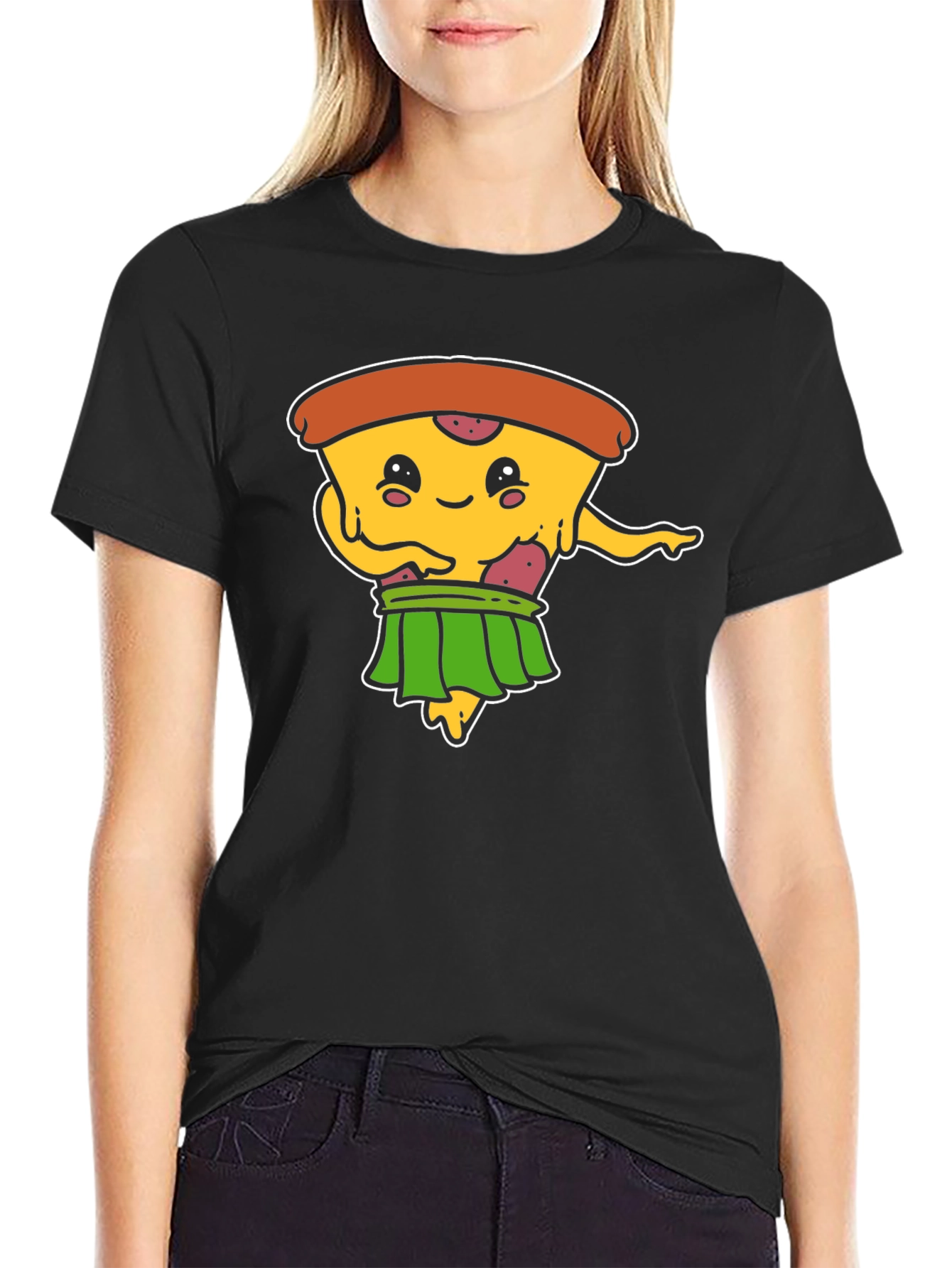 Pizza Hula Dancer Black T-Shirt