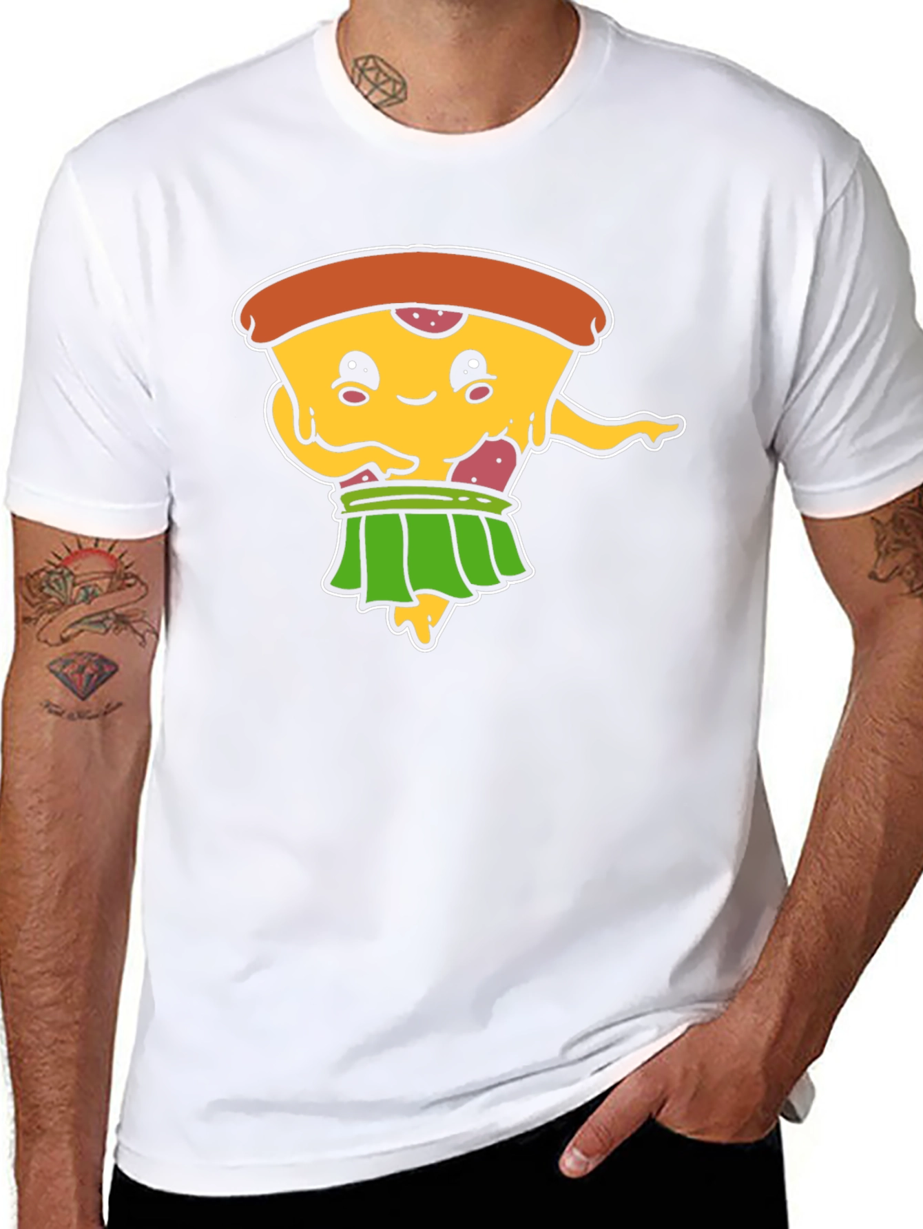 Pizza Hula Dancer Black T-Shirt