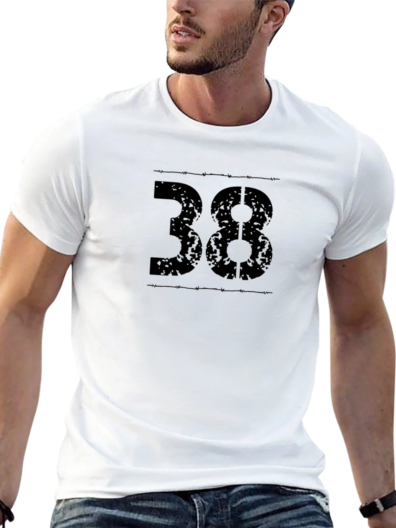 Black T-Shirt - Number 38 Graphic Tee