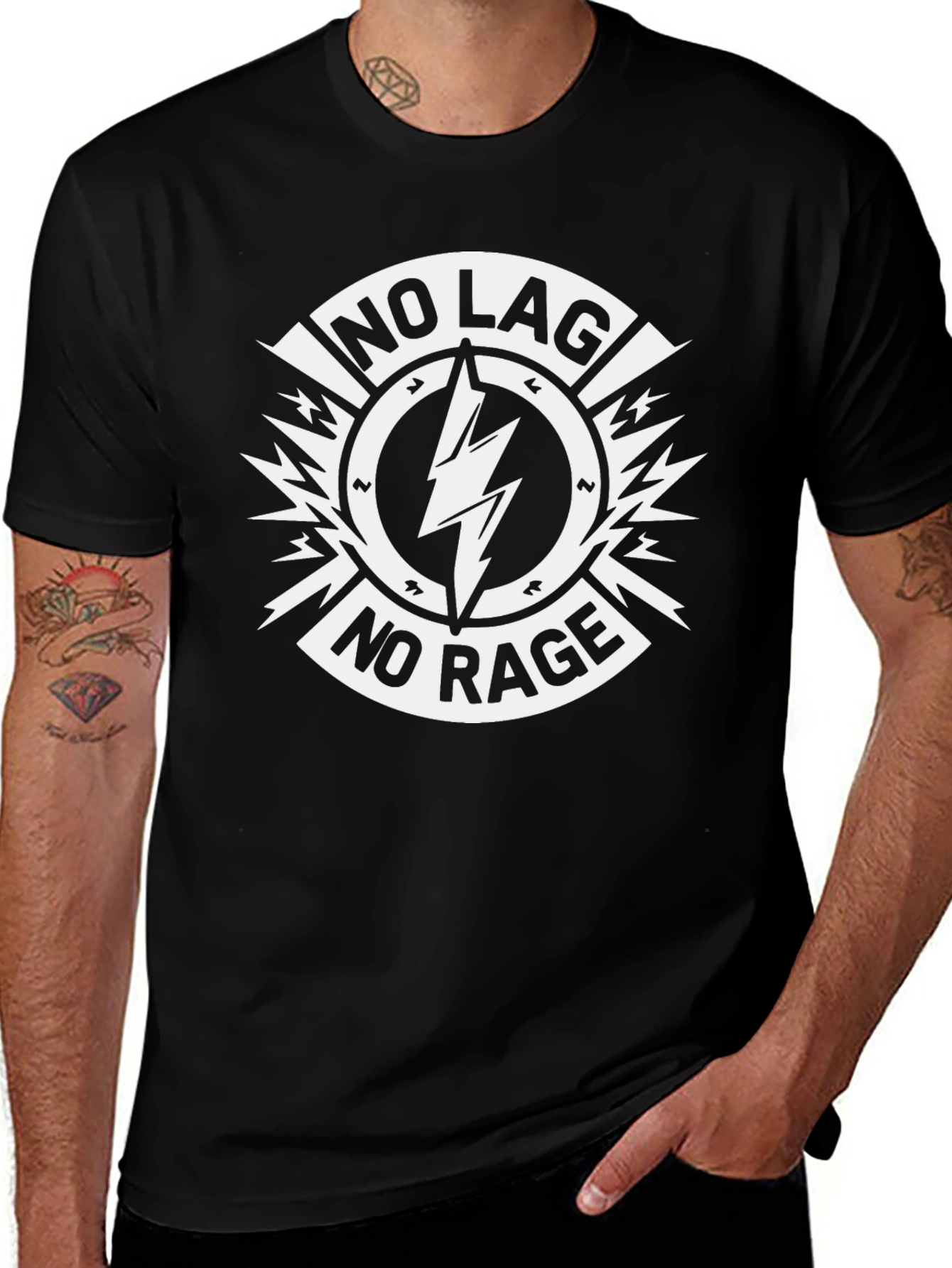 No Lag No Rage Graphic Tee - Black