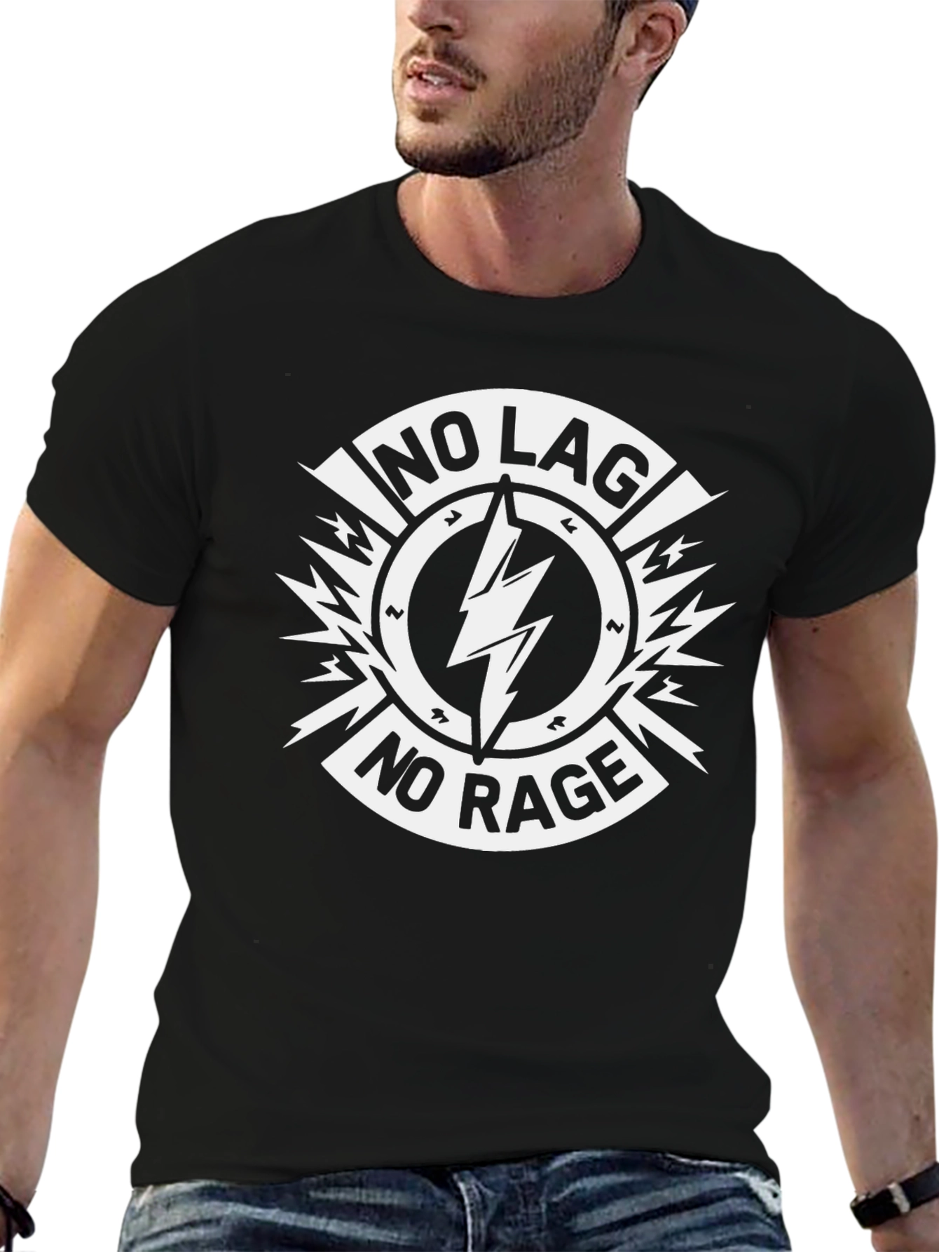 No Lag No Rage Graphic Tee - Black