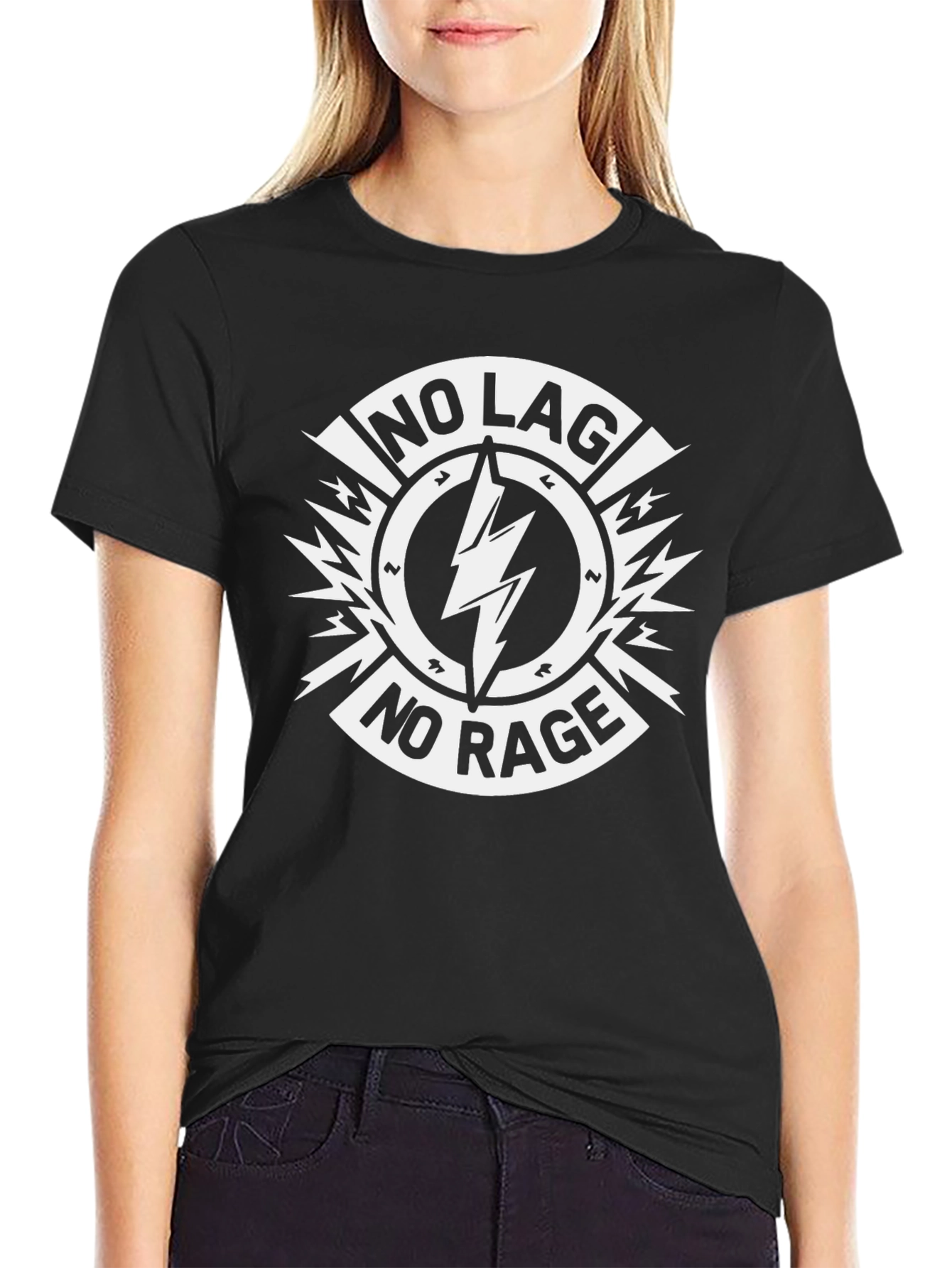 No Lag No Rage Graphic Tee - Black