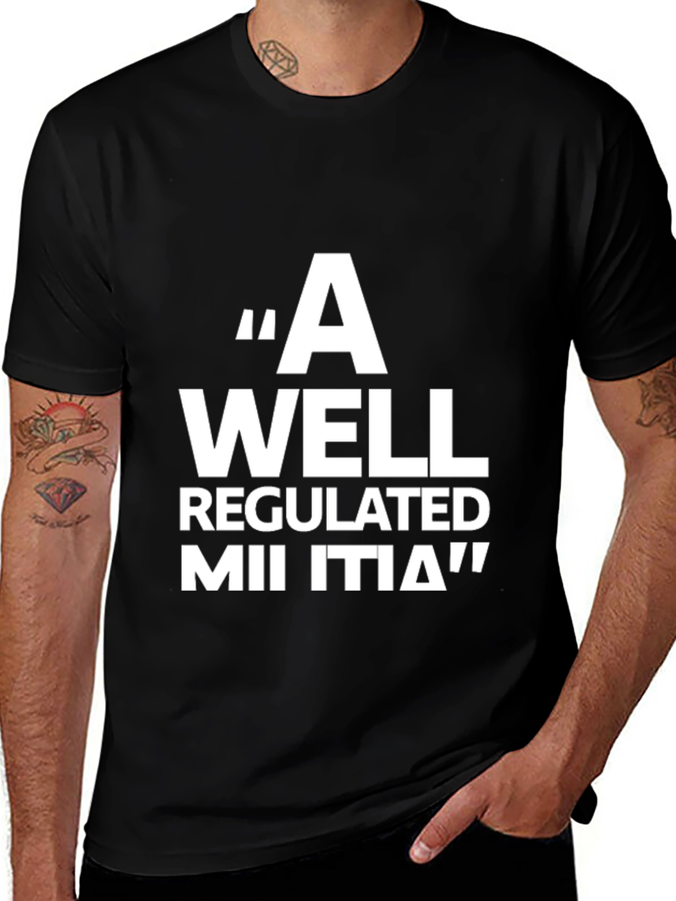 A Well Regulated Militia Black T-Shirt