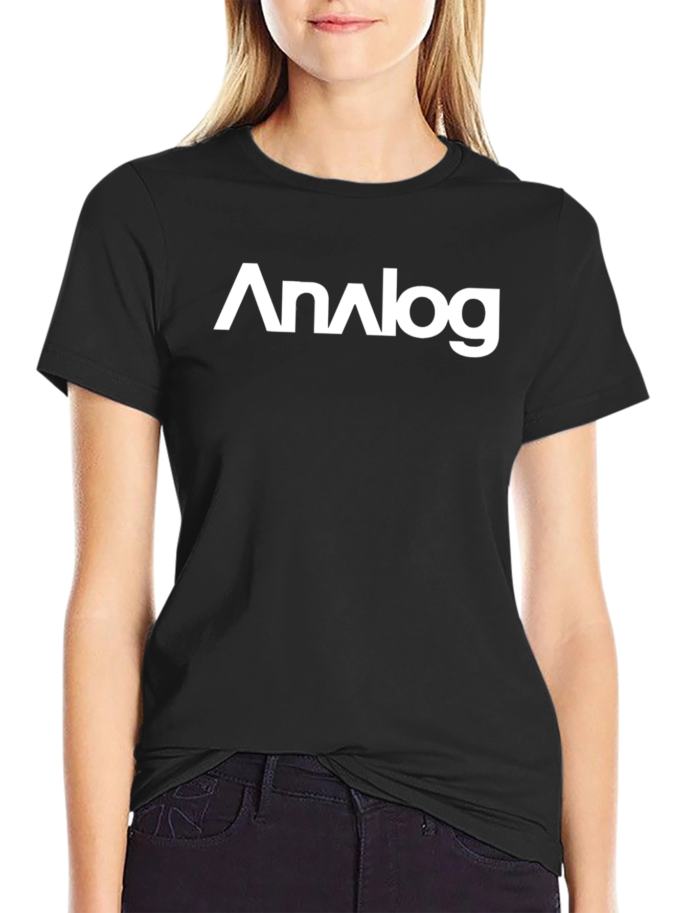 Analog Black Graphic T-Shirt for Men