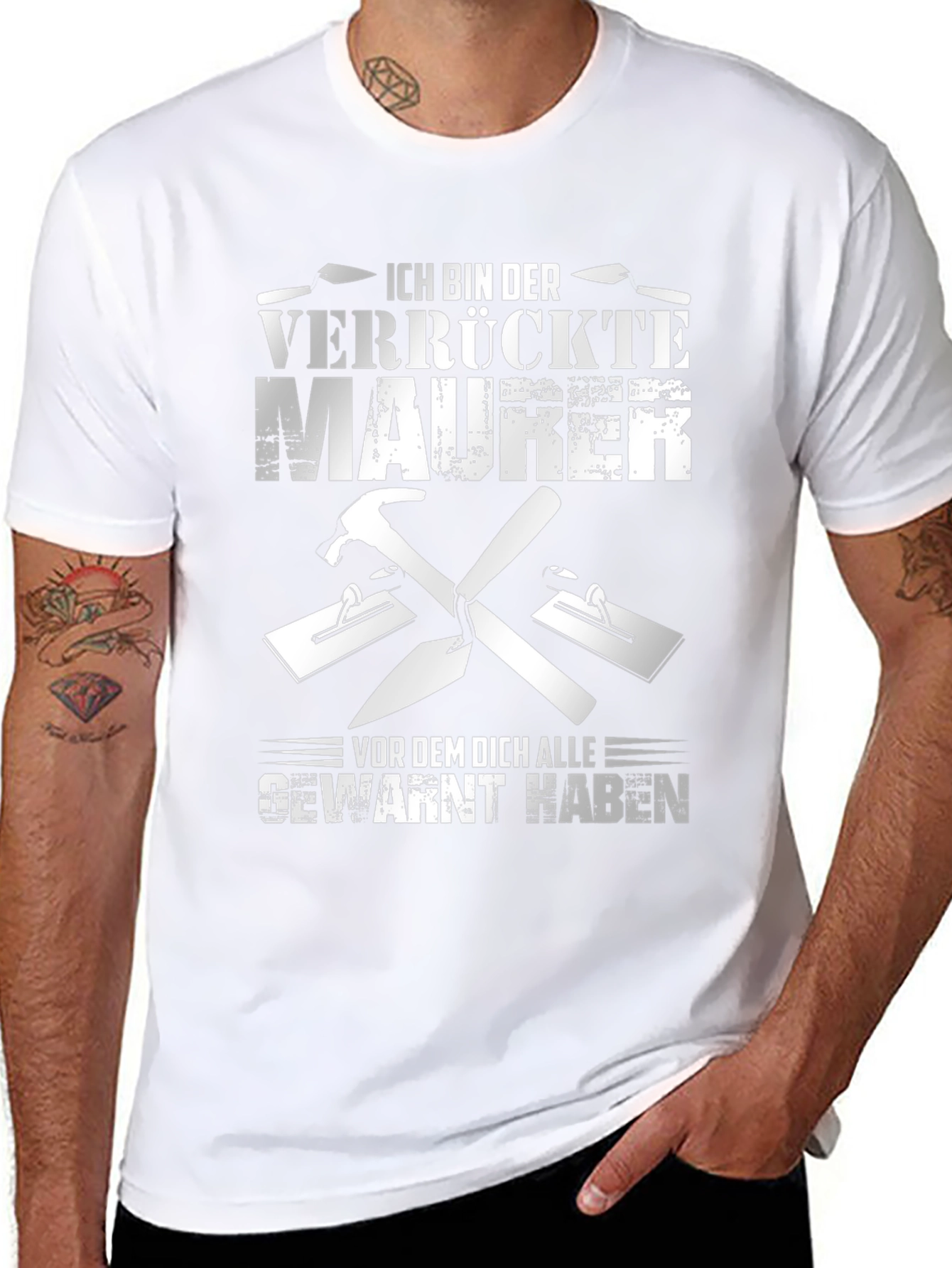 Crazy Bricklayer T-Shirt - Funny German Mason Tee