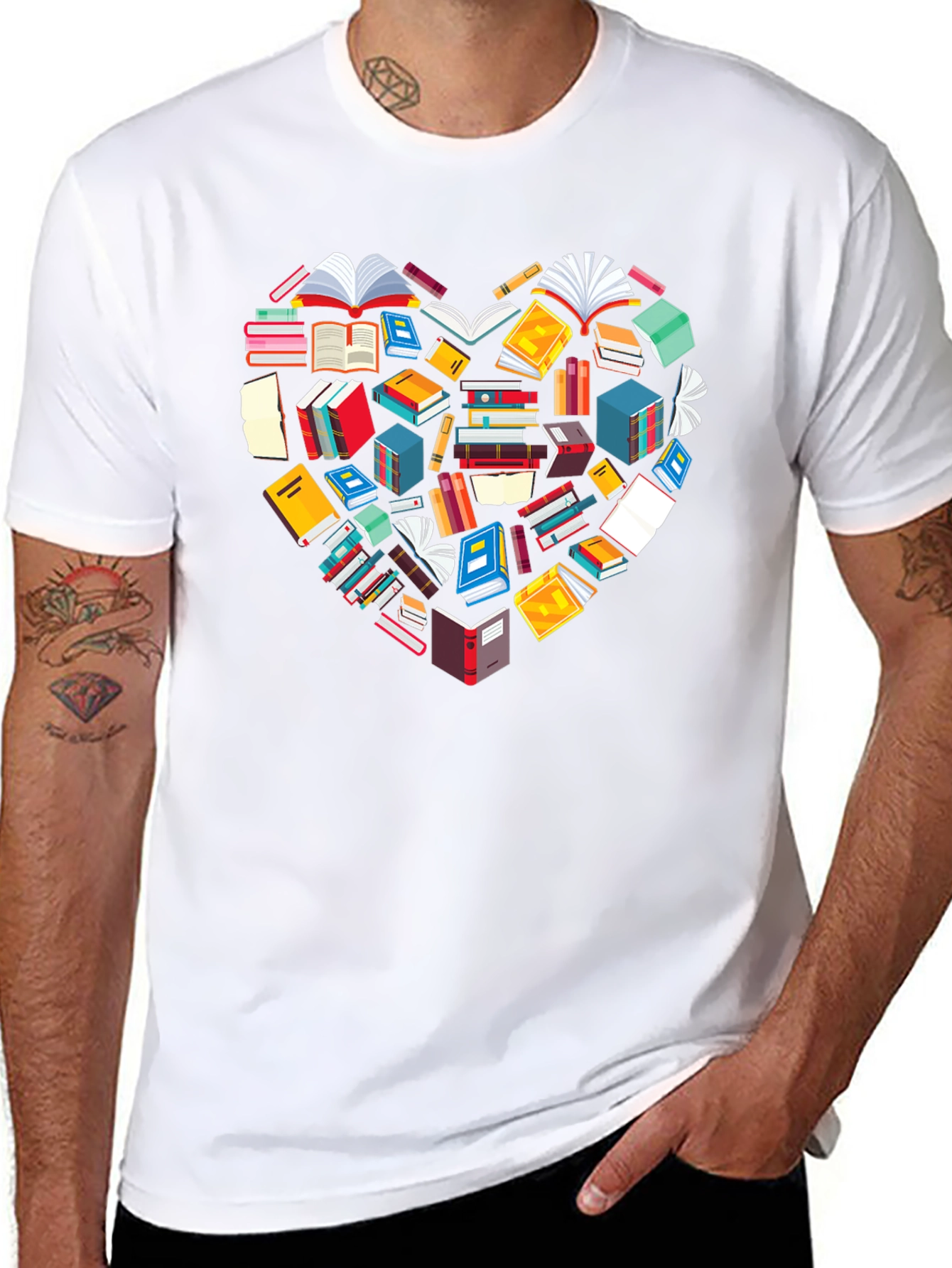 Book Lover Heart Graphic T-Shirt