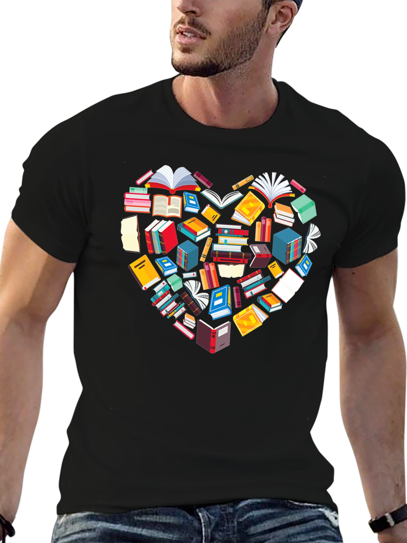 Book Lover Heart Graphic T-Shirt