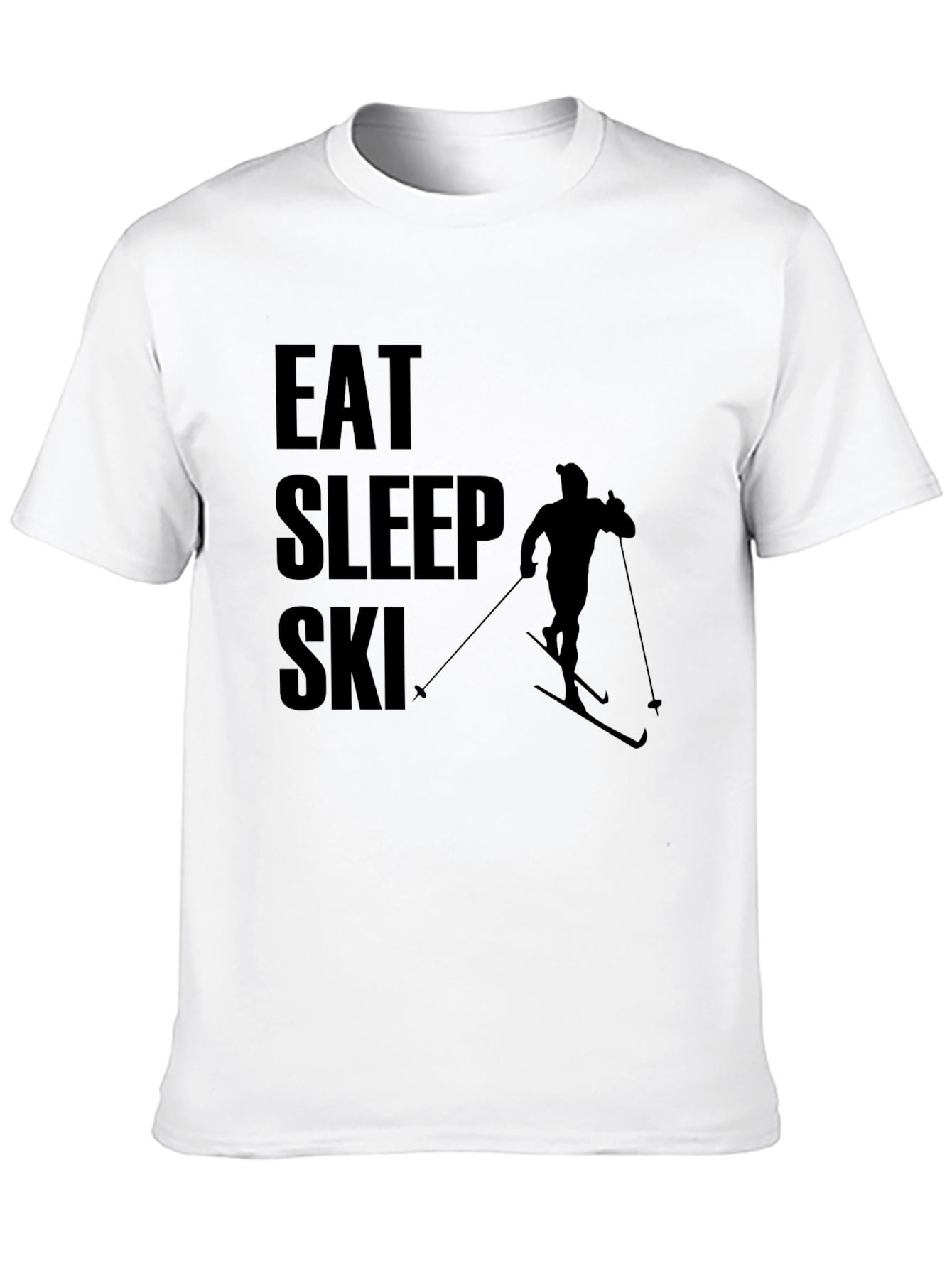 Eat Sleep Ski T-Shirt - Black Graphic Tee
