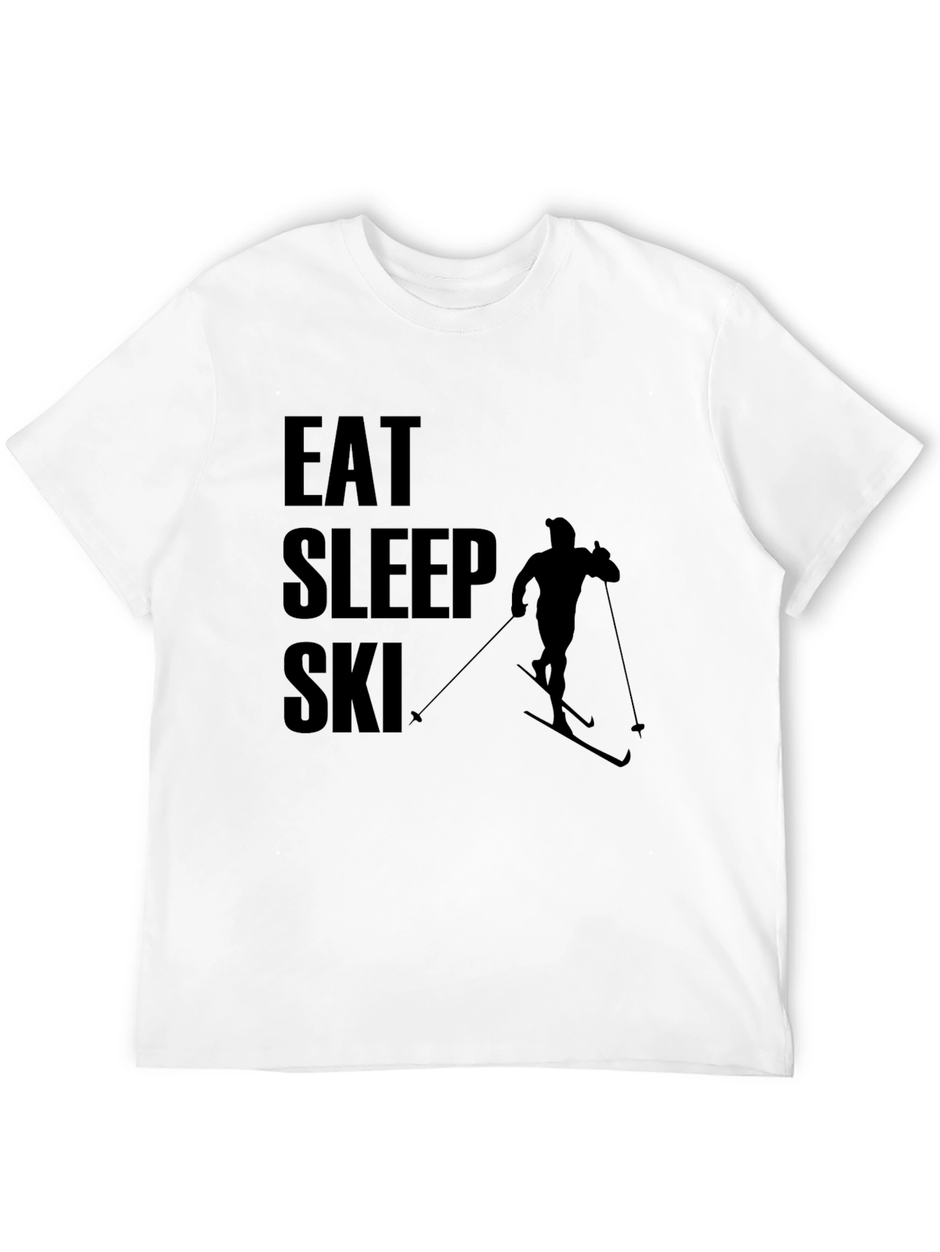 Eat Sleep Ski T-Shirt - Black Graphic Tee