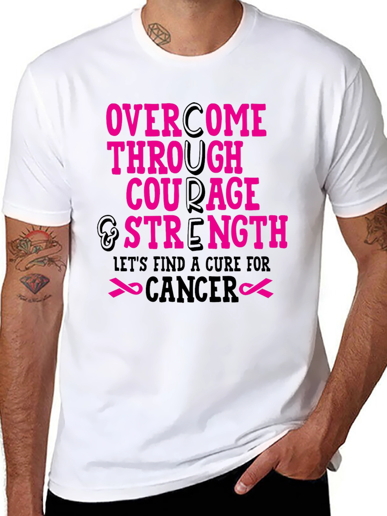 Courage & Strength Cancer Awareness T-Shirt