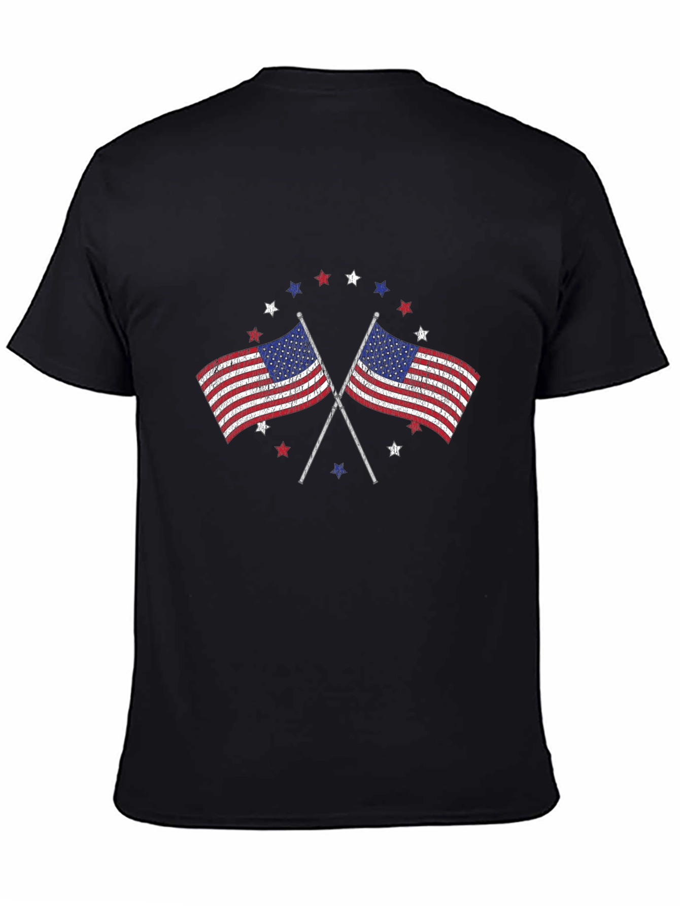 American Flag Graphic Print Mens T-Shirt