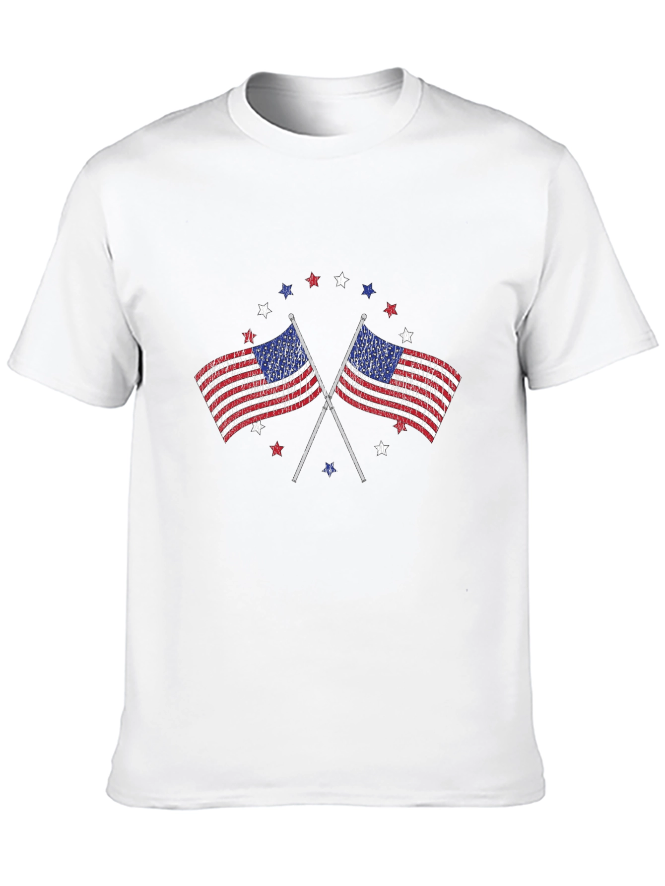 American Flag Graphic Print Mens T-Shirt