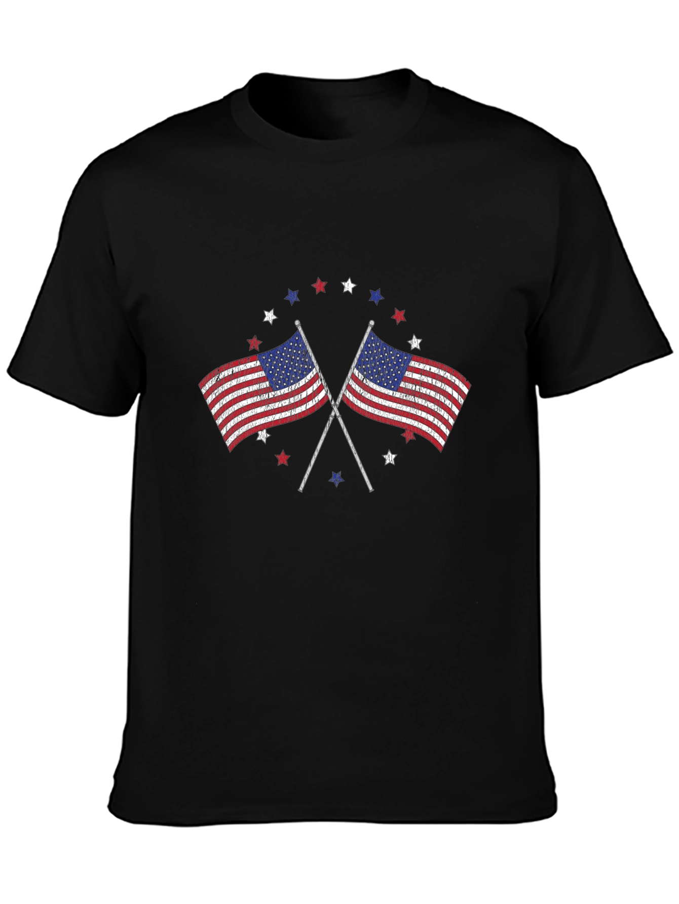 American Flag Graphic Print Mens T-Shirt