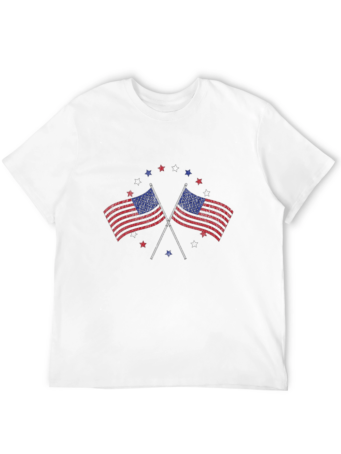 American Flag Graphic Print Mens T-Shirt