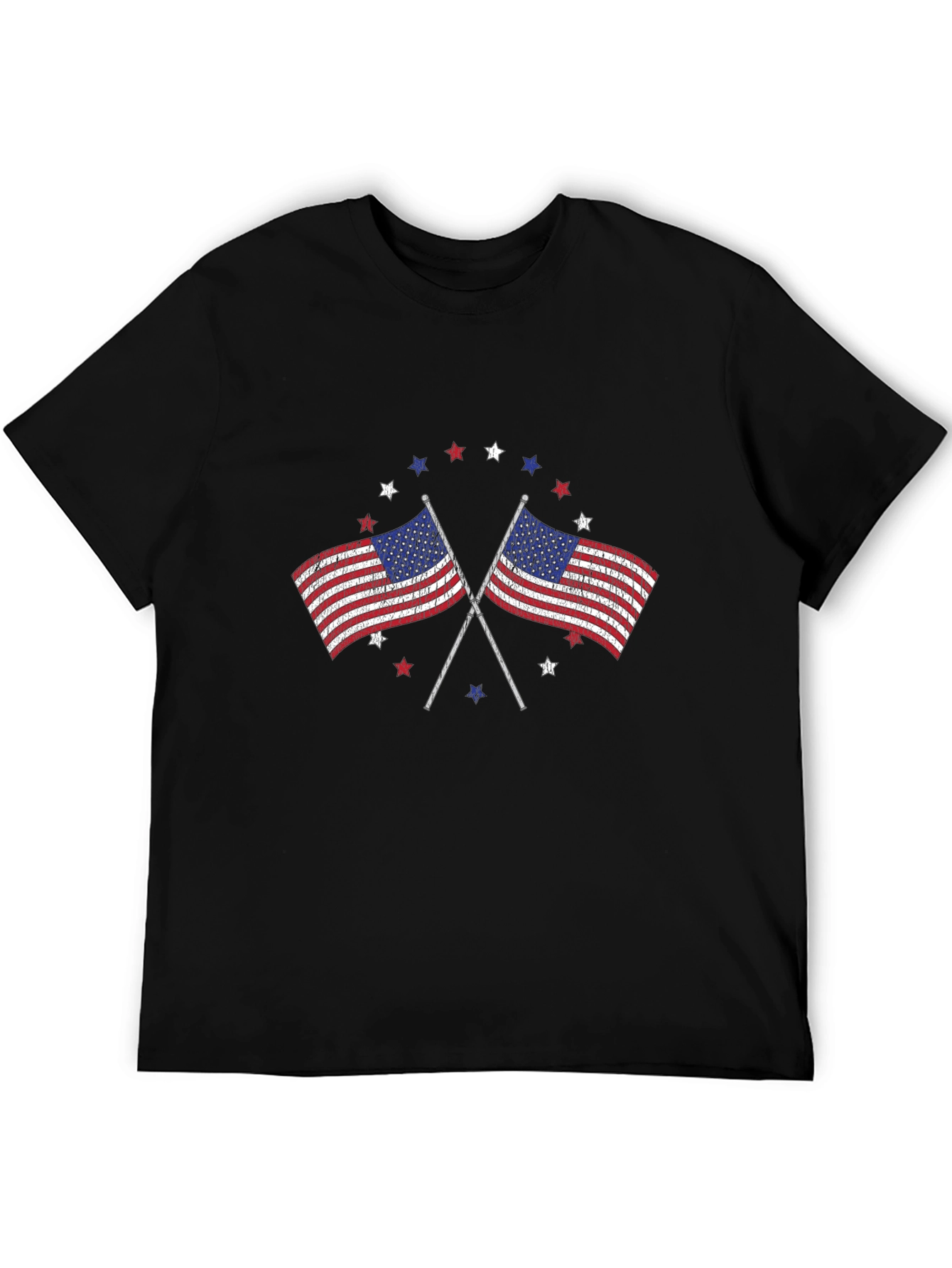 American Flag Graphic Print Mens T-Shirt