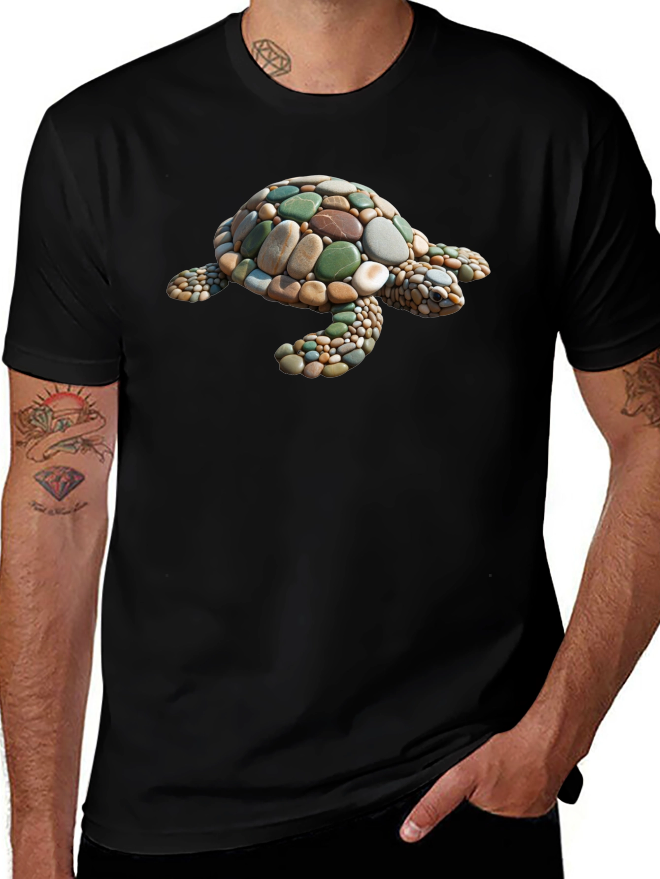 Turtle Rock Art Black T-Shirt
