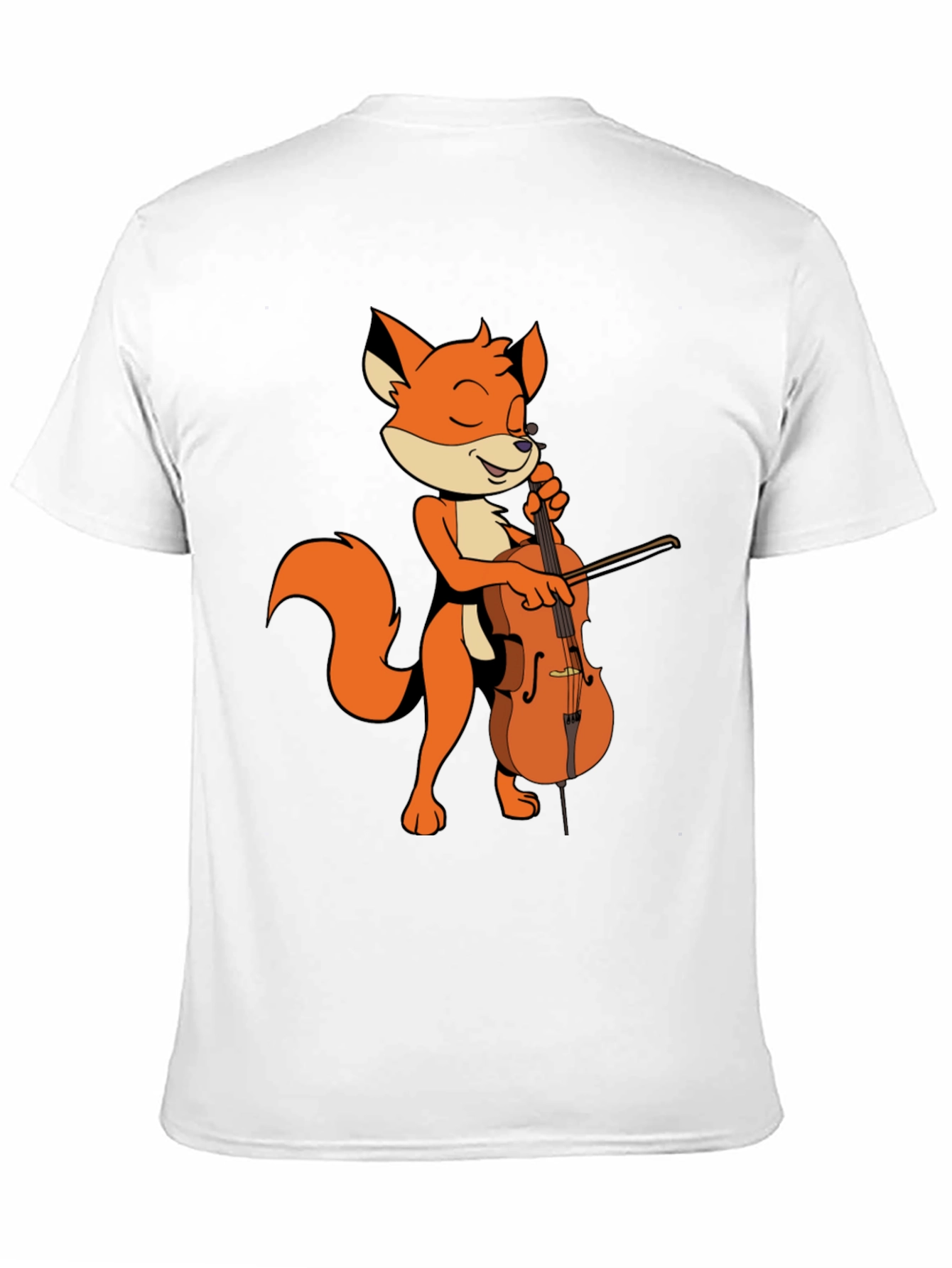 Fox Playing Cello Graphic Tee - Unique Musician Shirt