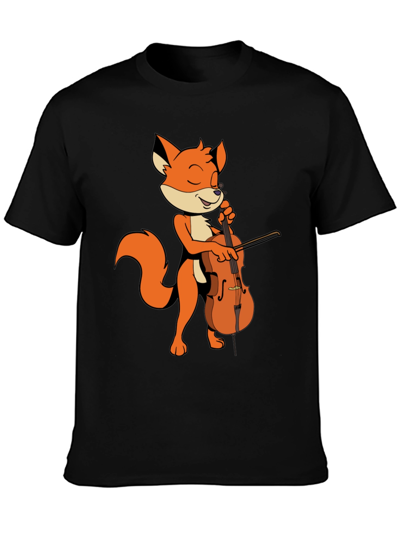 Fox Playing Cello Graphic Tee - Unique Musician Shirt