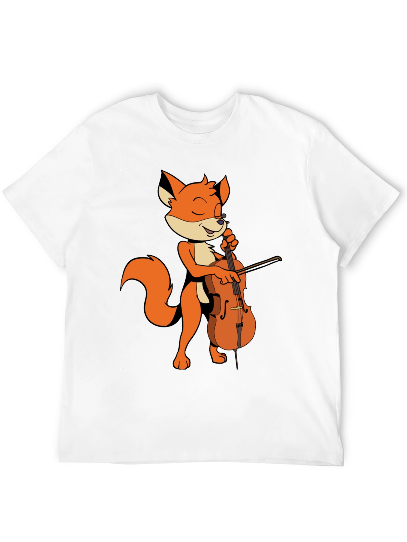 Fox Playing Cello Graphic Tee - Unique Musician Shirt