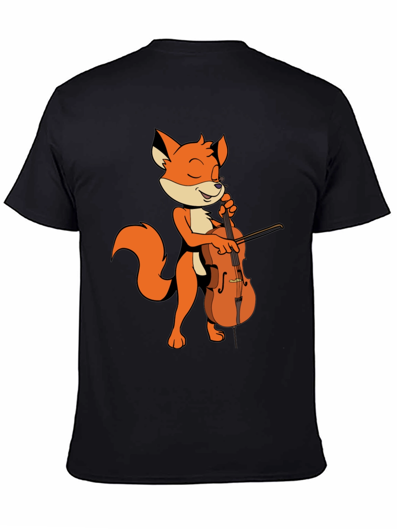 Fox Playing Cello Graphic Tee - Unique Musician Shirt