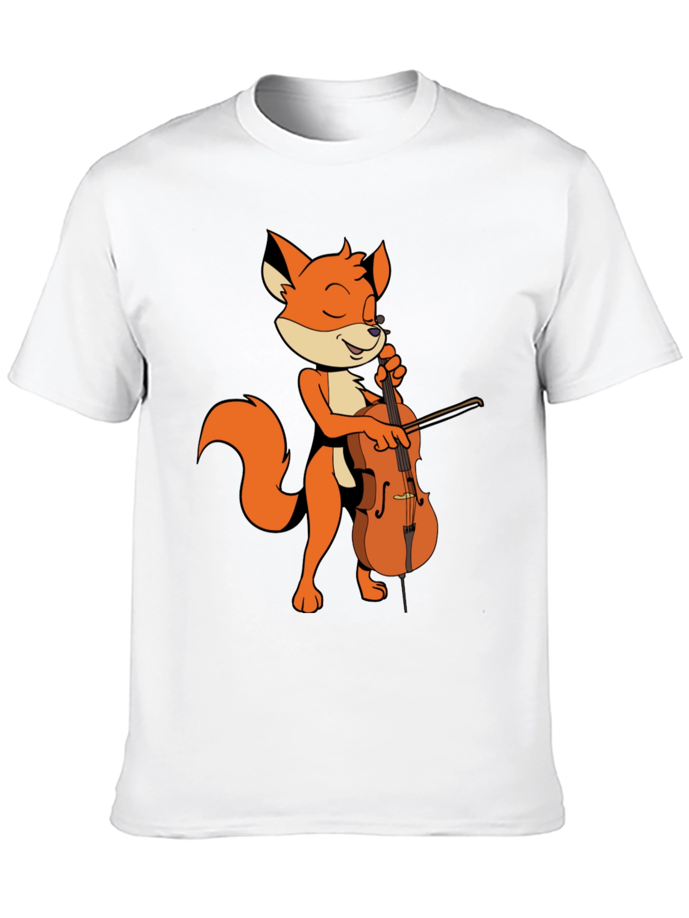 Fox Playing Cello Graphic Tee - Unique Musician Shirt