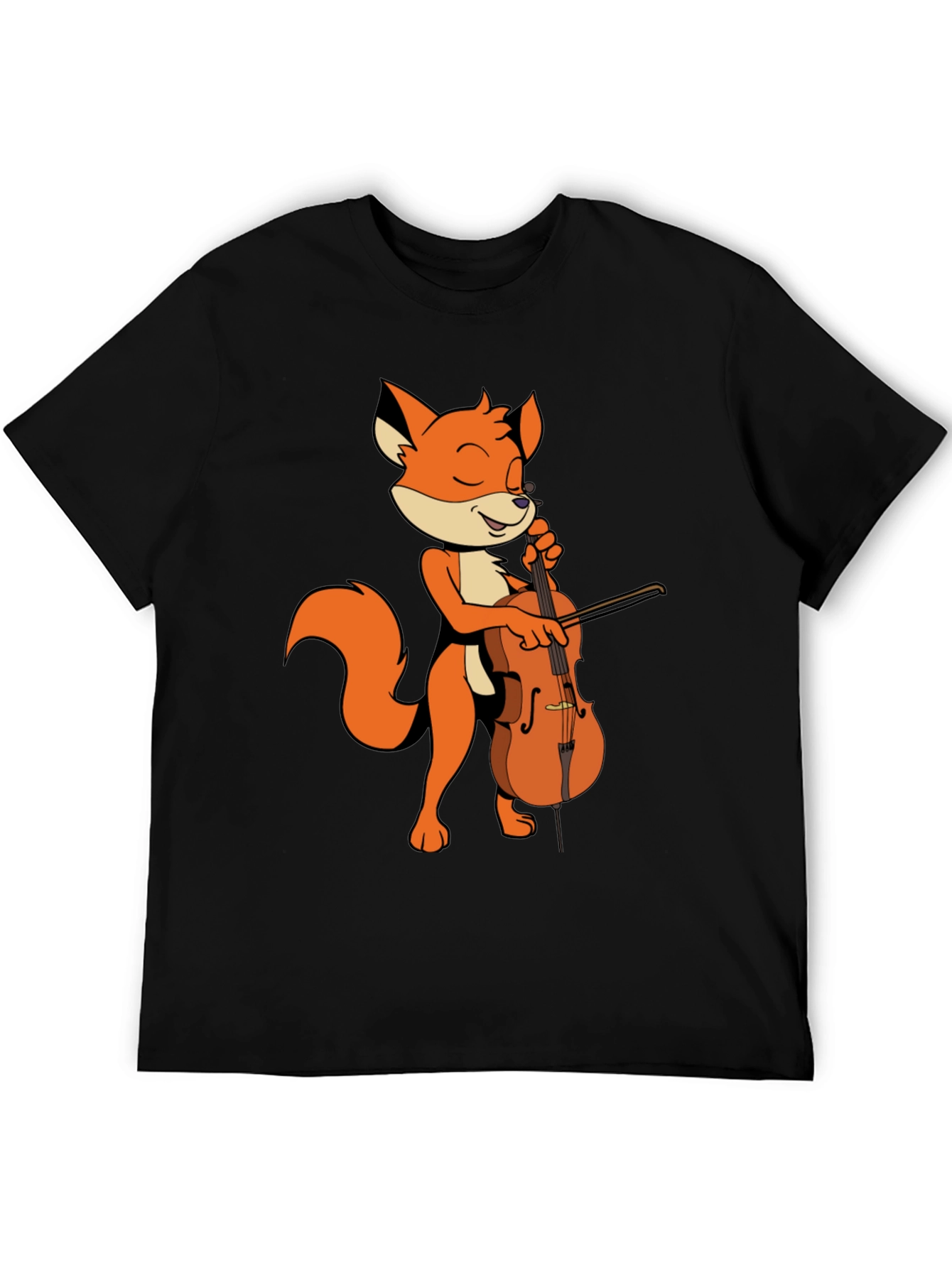 Fox Playing Cello Graphic Tee - Unique Musician Shirt