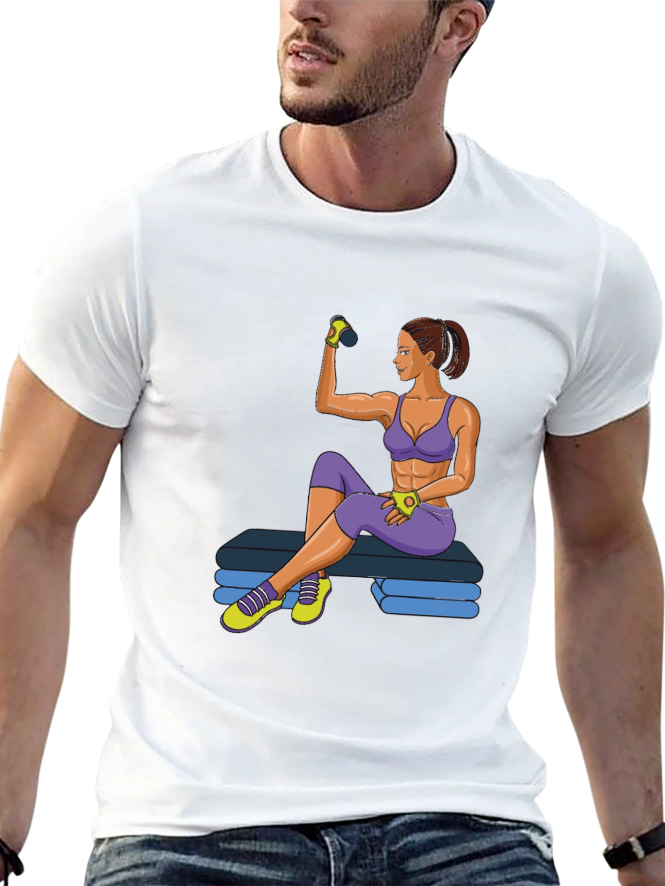 Fitness Girl Graphic T-Shirt - Gym Workout Apparel