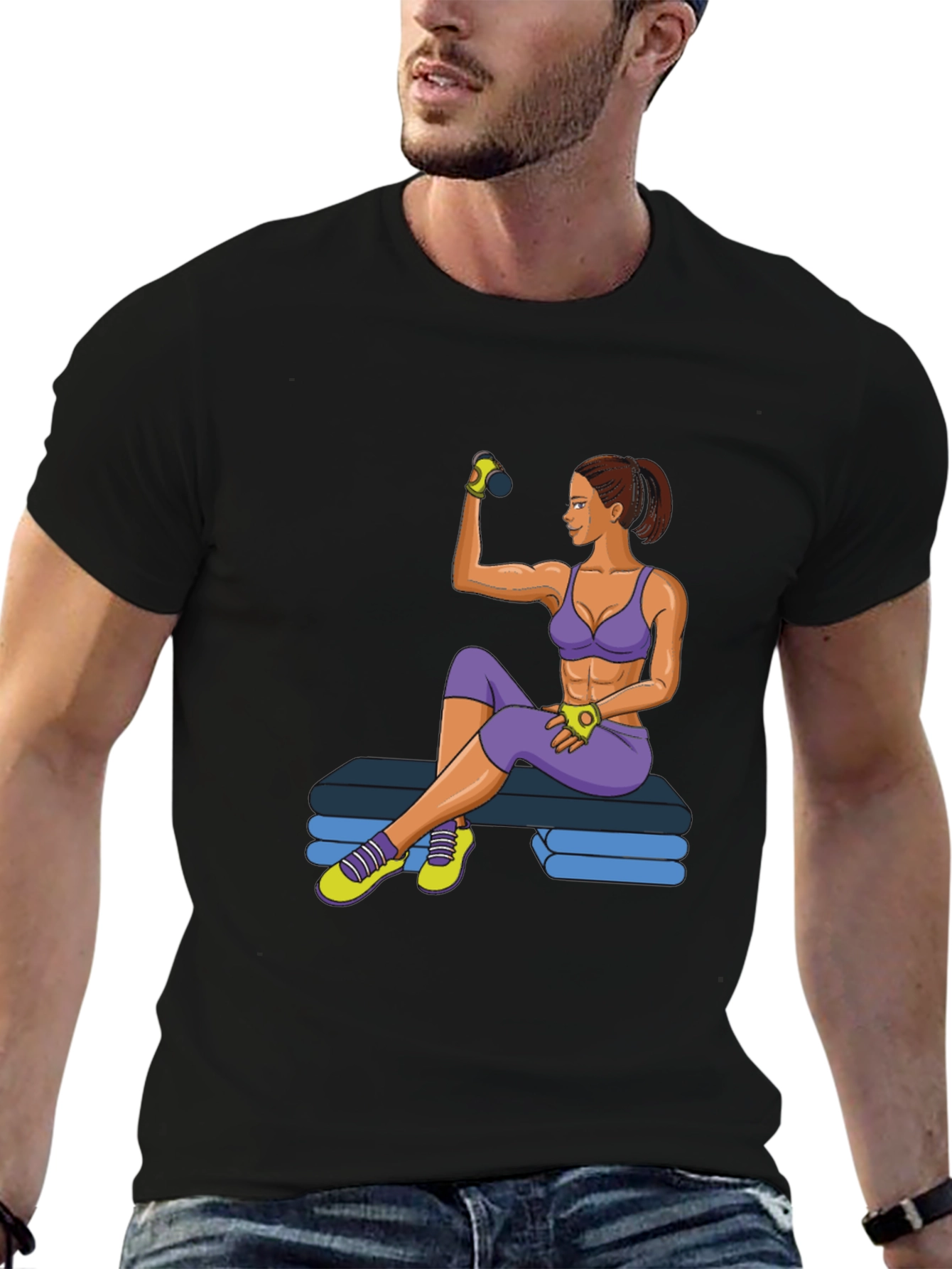 Fitness Girl Graphic T-Shirt - Gym Workout Apparel