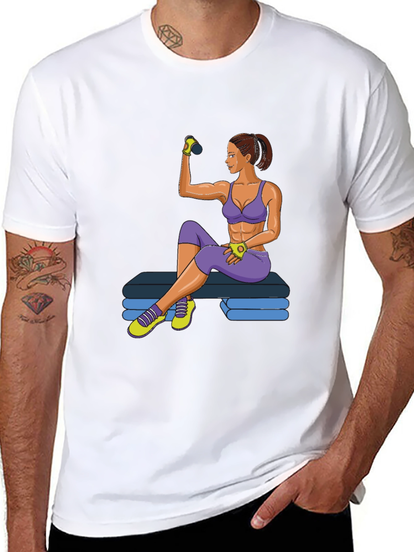 Fitness Girl Graphic T-Shirt - Gym Workout Apparel