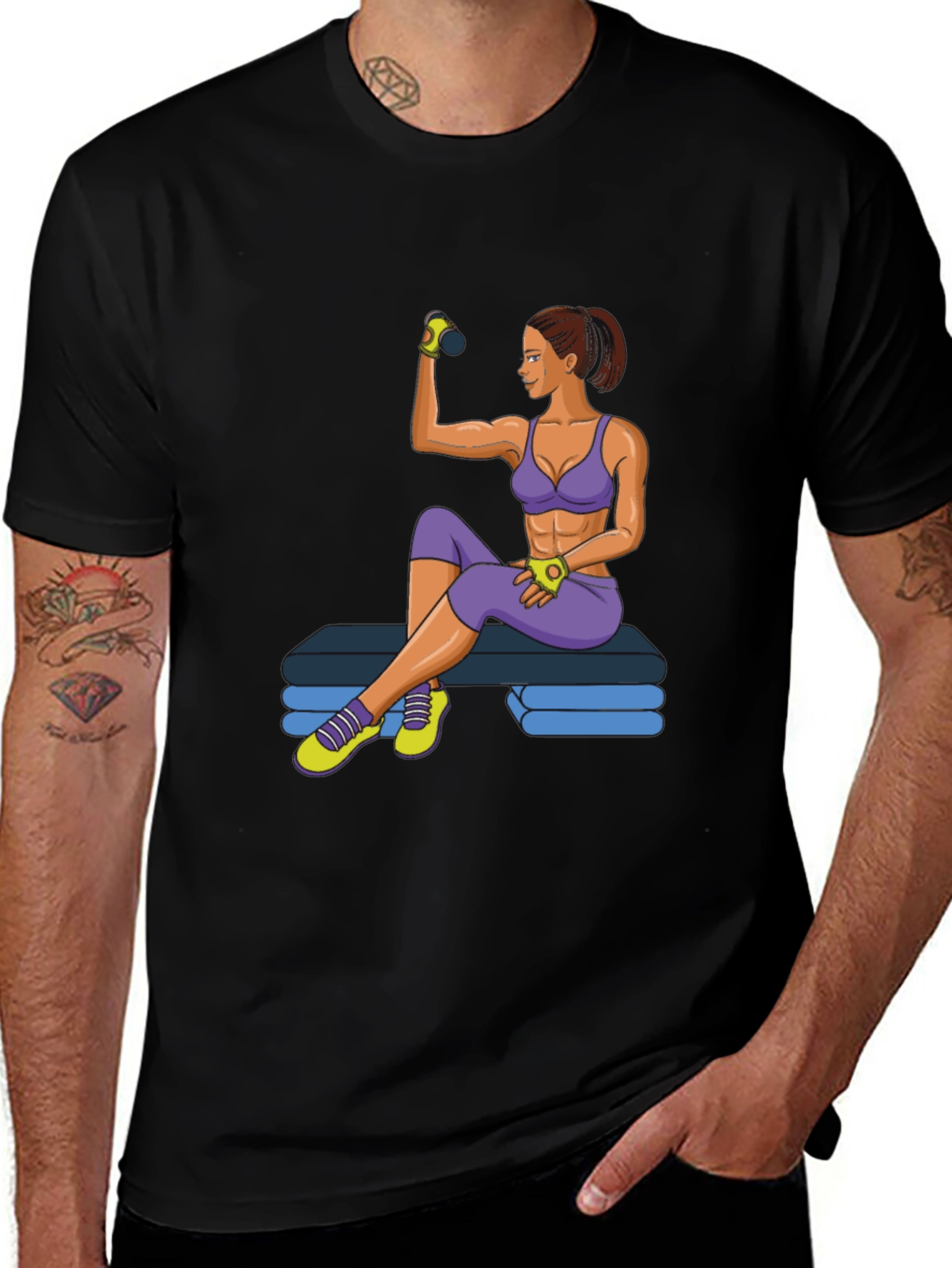 Fitness Girl Graphic T-Shirt - Gym Workout Apparel