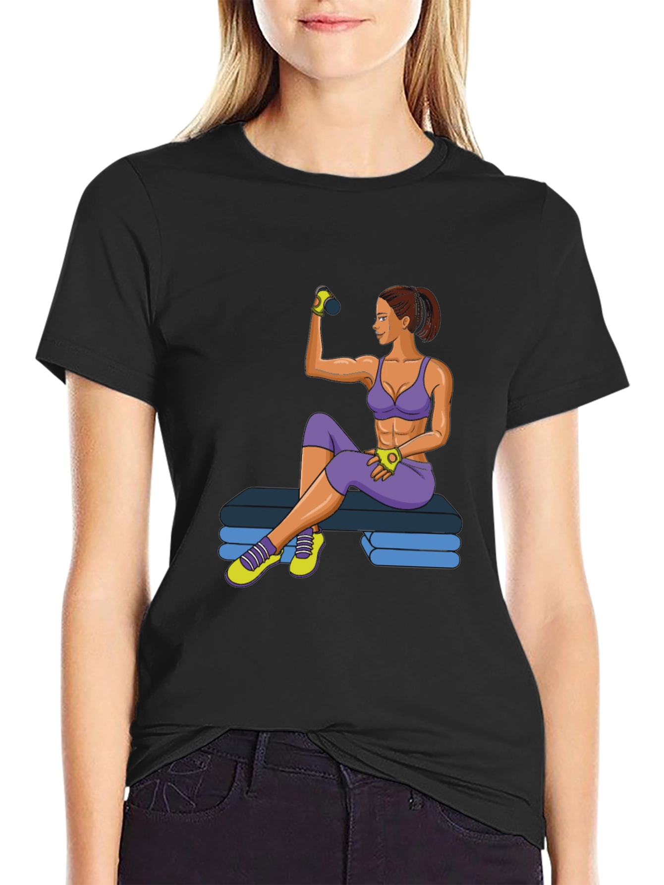 Fitness Girl Graphic T-Shirt - Gym Workout Apparel