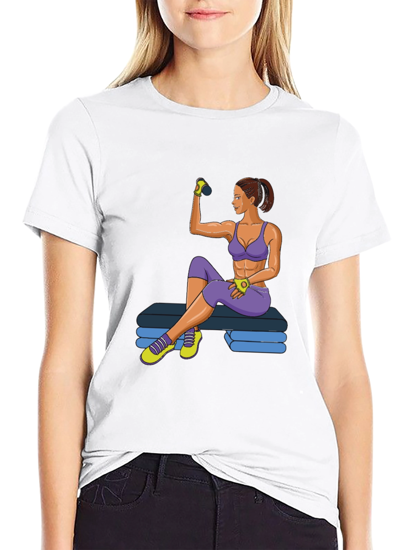 Fitness Girl Graphic T-Shirt - Gym Workout Apparel