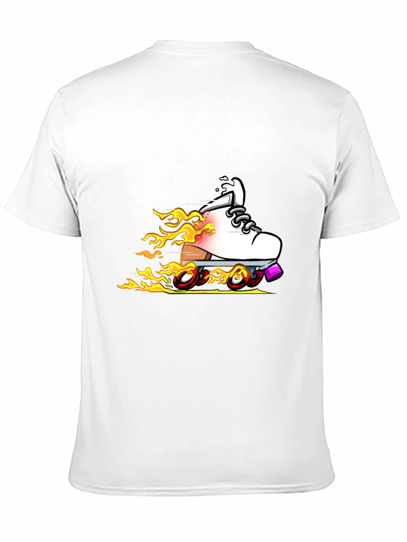 Fiery Roller Skate Graphic T-Shirt - Black