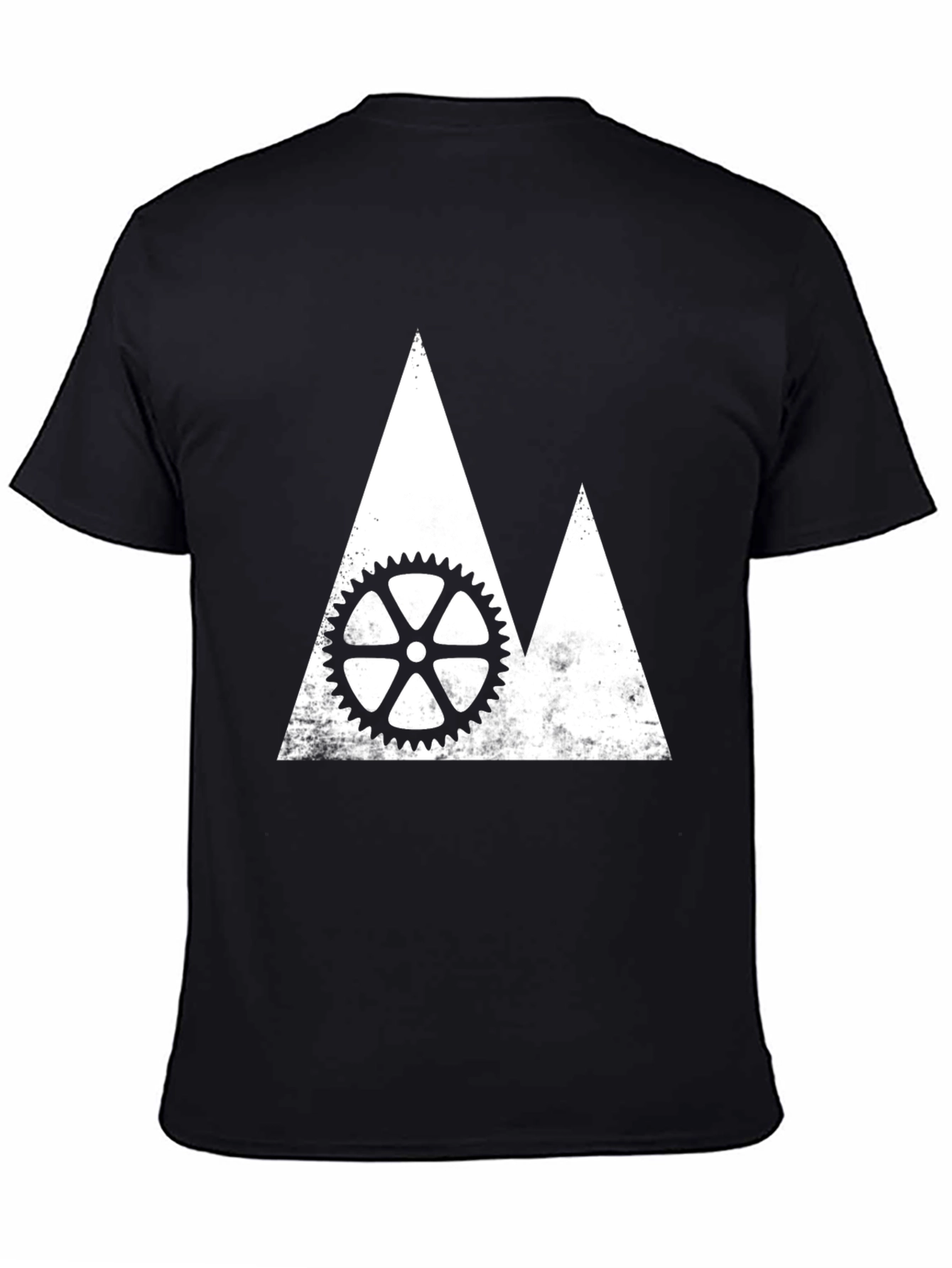 Mountain Bike Gear Graphic Tee - Black Cotton Shirt