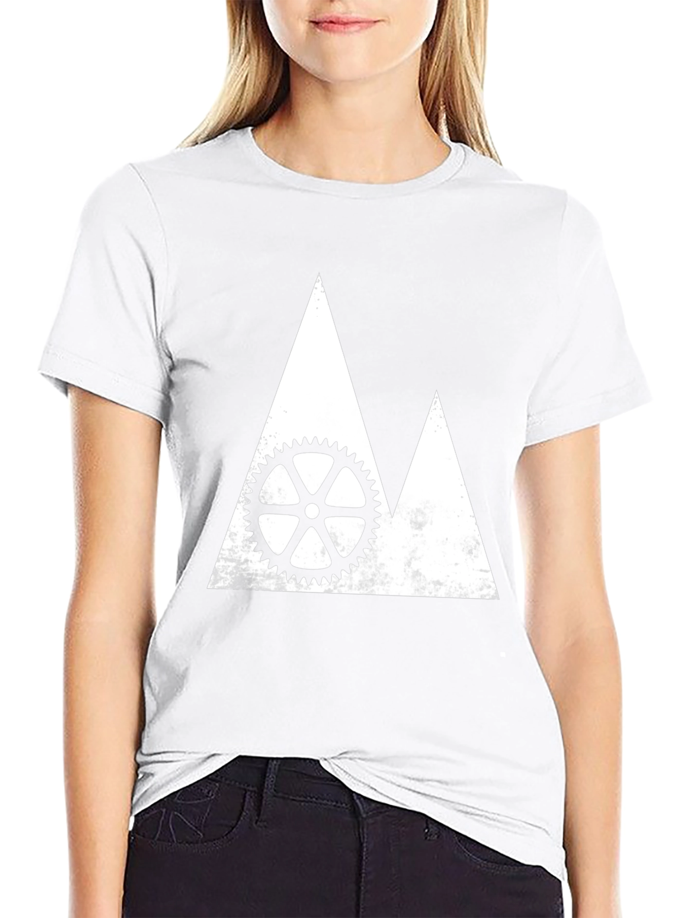 Mountain Bike Gear Graphic Tee - Black Cotton Shirt