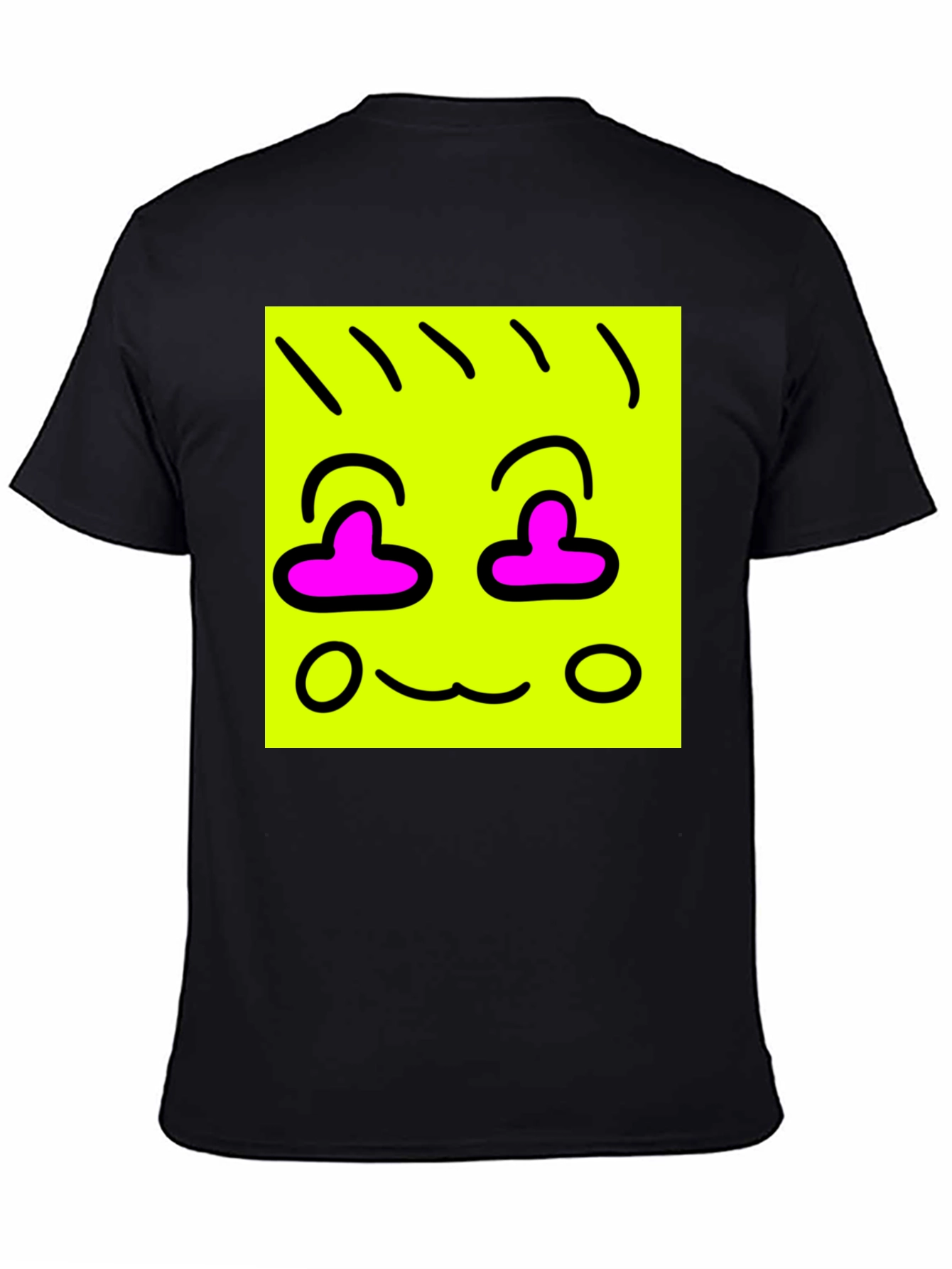 Funky Face Graphic Tee - Black Cotton Blend