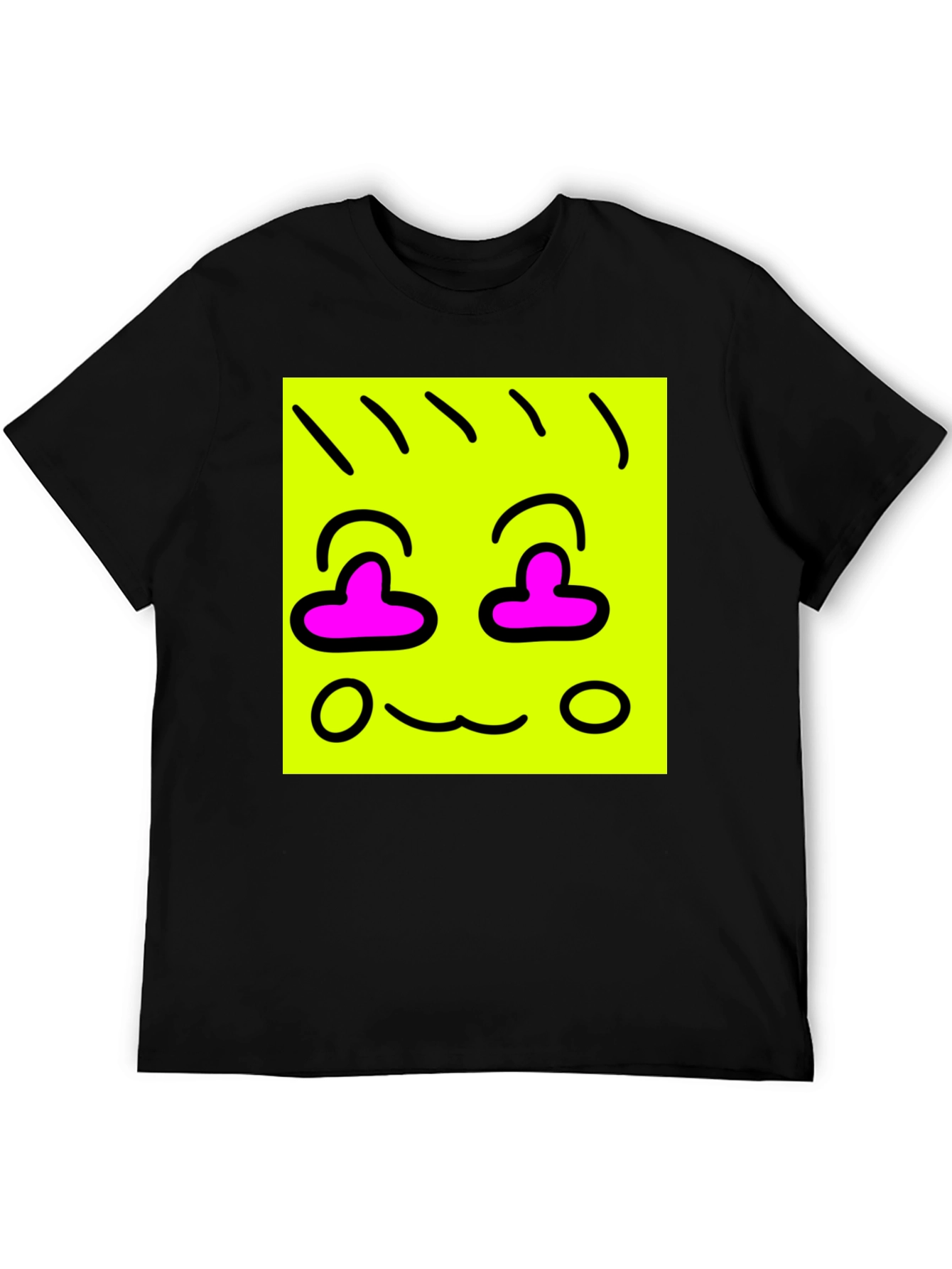 Funky Face Graphic Tee - Black Cotton Blend