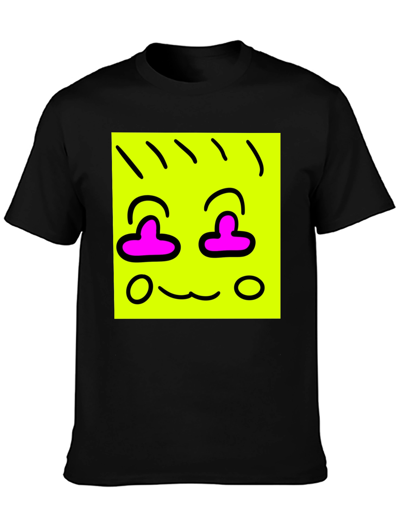 Funky Face Graphic Tee - Black Cotton Blend