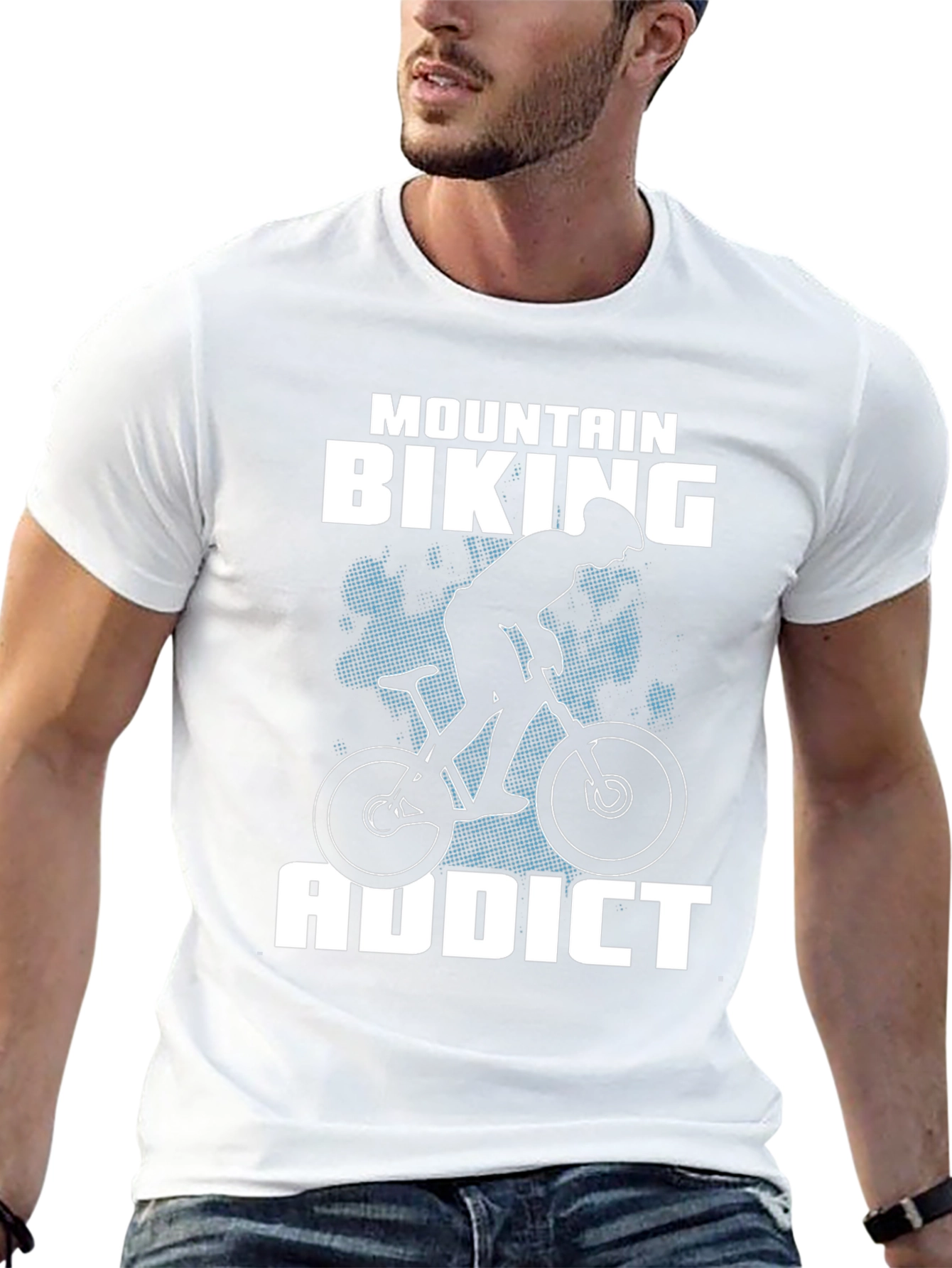 Mountain Biking Addict T-Shirt - Black