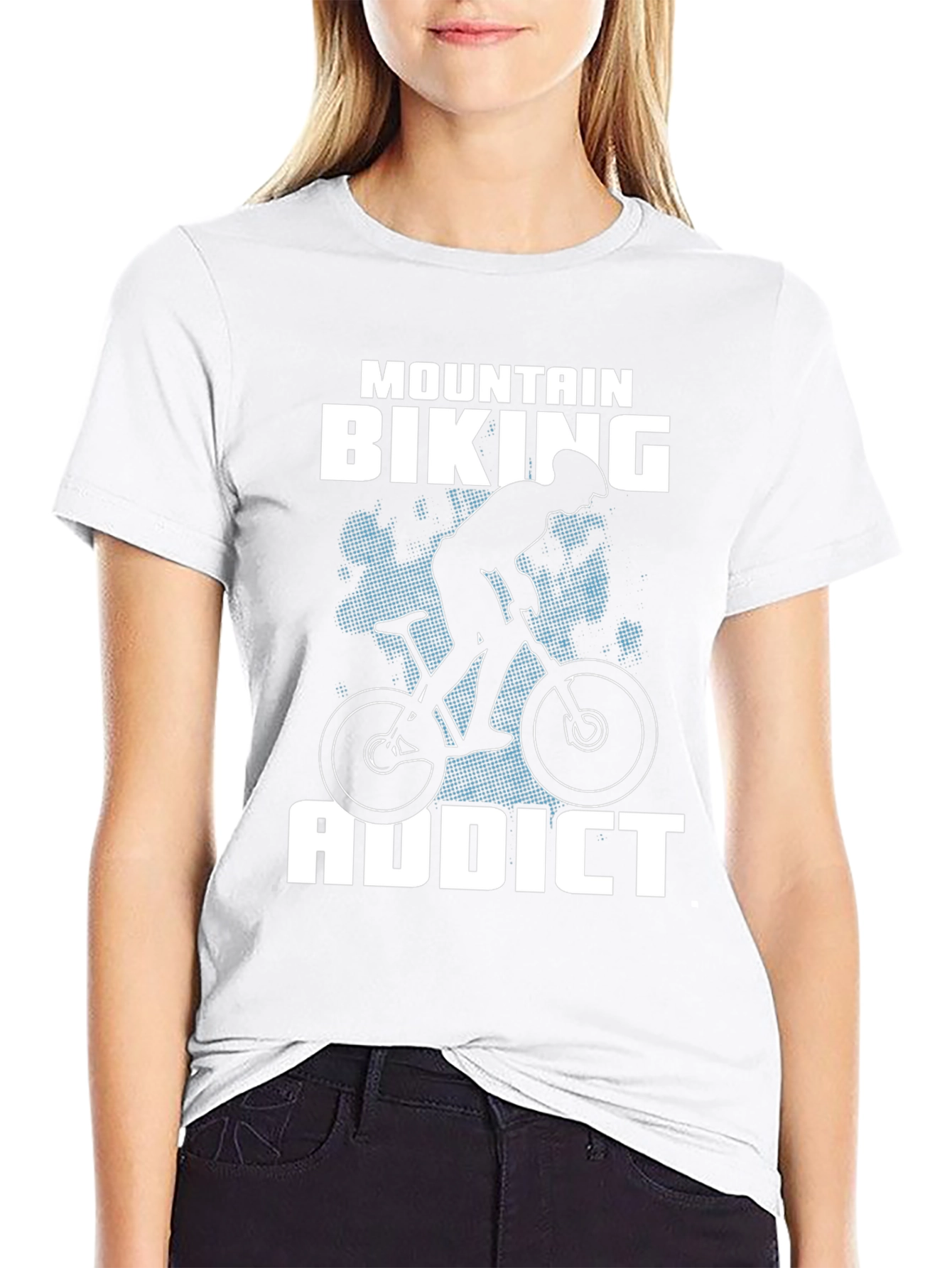 Mountain Biking Addict T-Shirt - Black