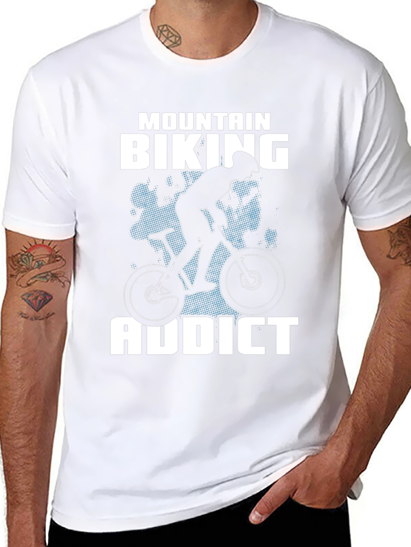 Mountain Biking Addict T-Shirt - Black
