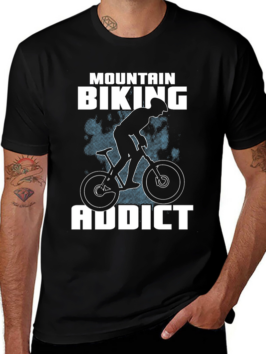 Mountain Biking Addict T-Shirt - Black