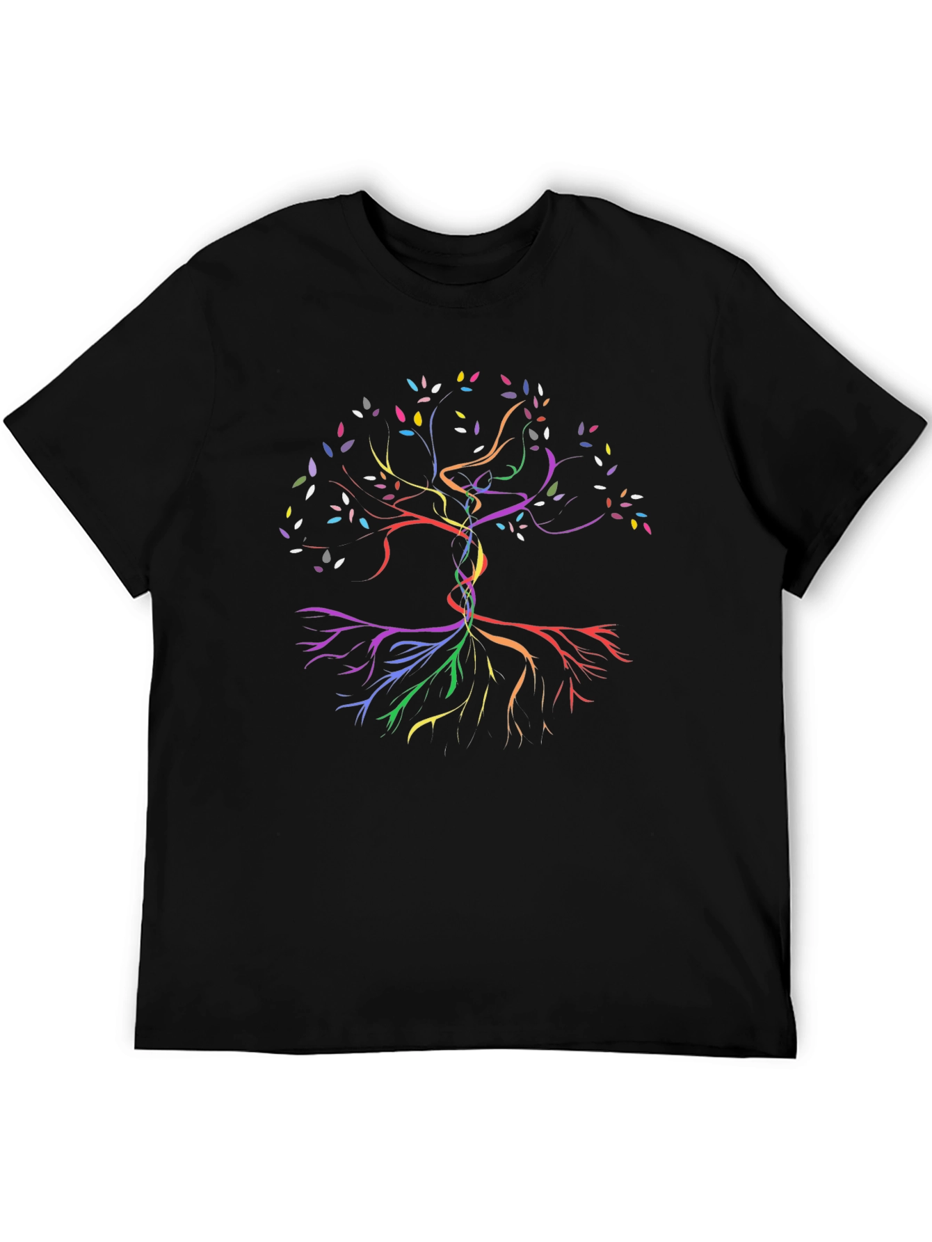 Rainbow Tree of Life Graphic Tee - Black