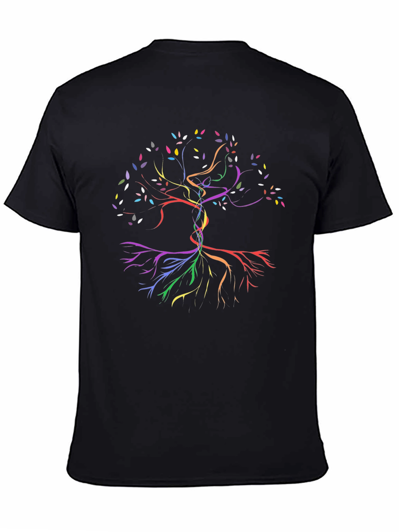 Rainbow Tree of Life Graphic Tee - Black