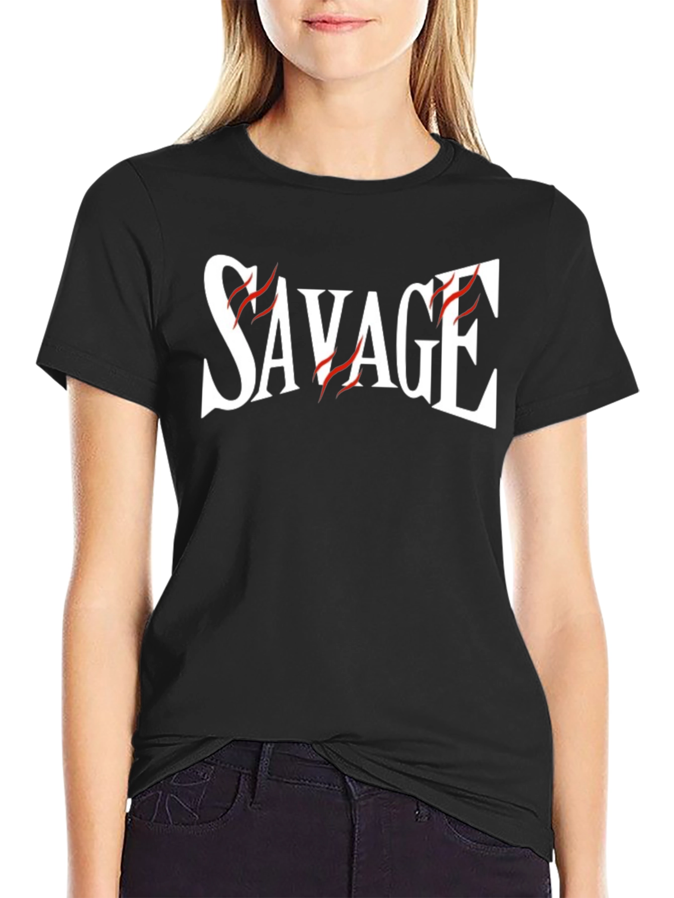 Savage Graphic Print Black T-Shirt