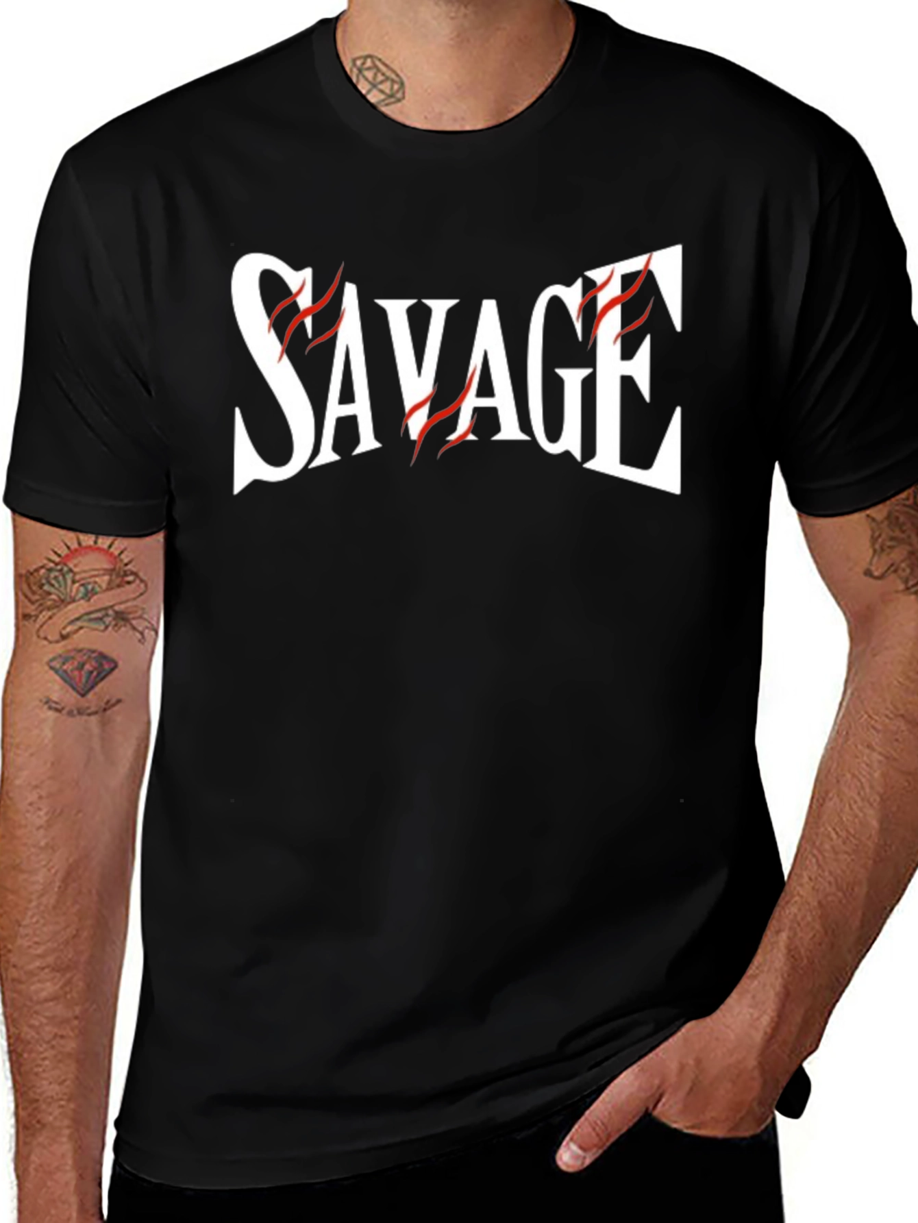Savage Graphic Print Black T-Shirt