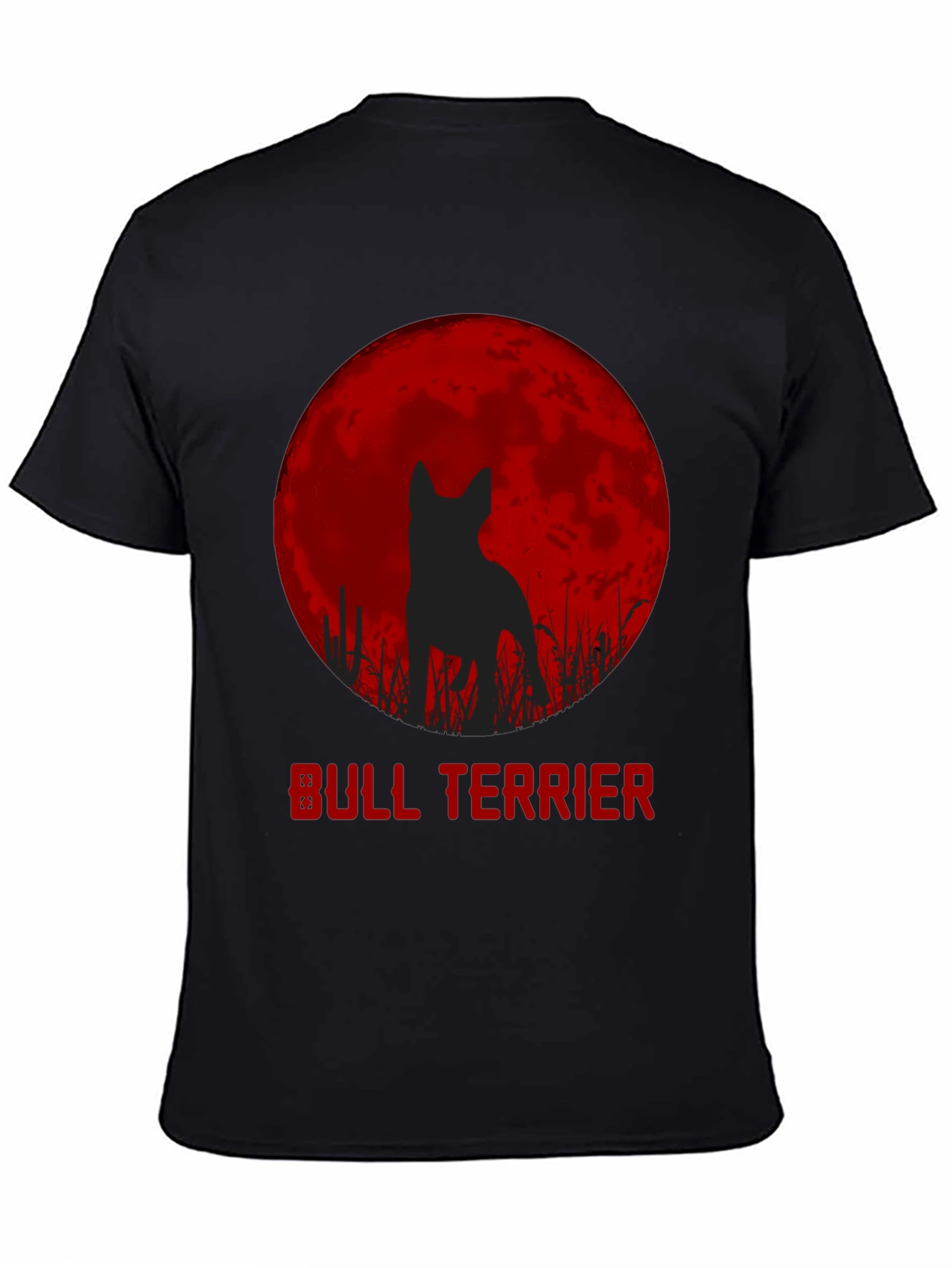 Bull Terrier Moon Silhouette Graphic T-Shirt