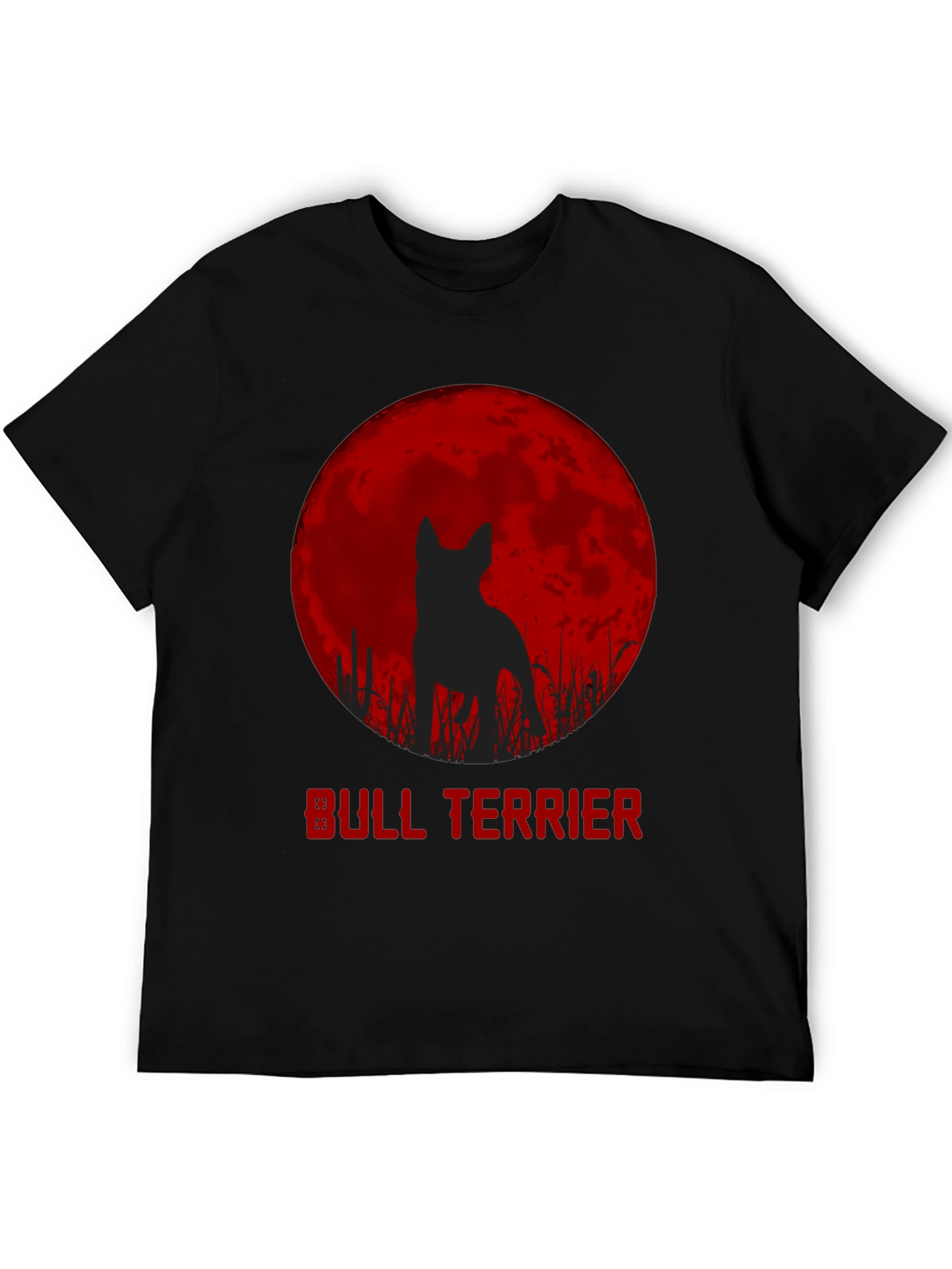 Bull Terrier Moon Silhouette Graphic T-Shirt