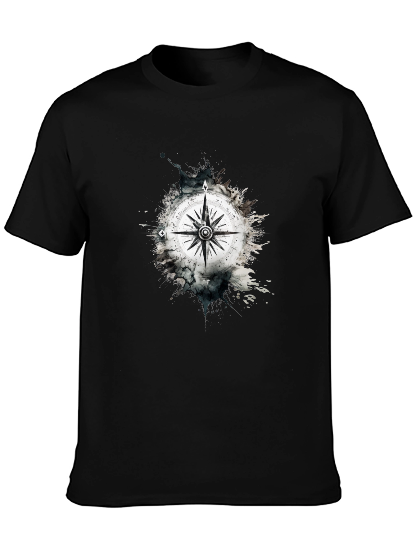 Compass Graphic Tee - Black Cotton Blend